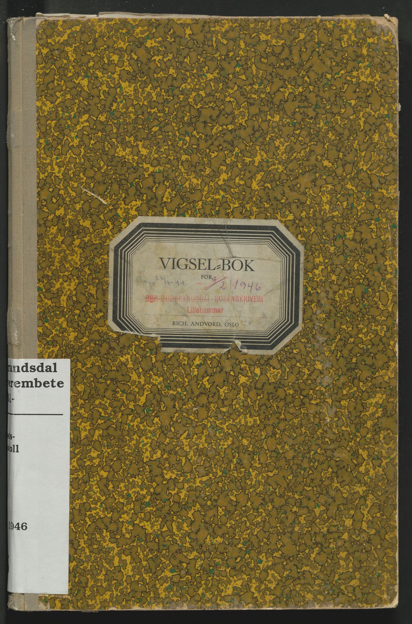 Sør-Gudbrandsdal tingrett, AV/SAH-TING-004/L/Lc/L0005: Vigselsprotokoll, 1944-1946