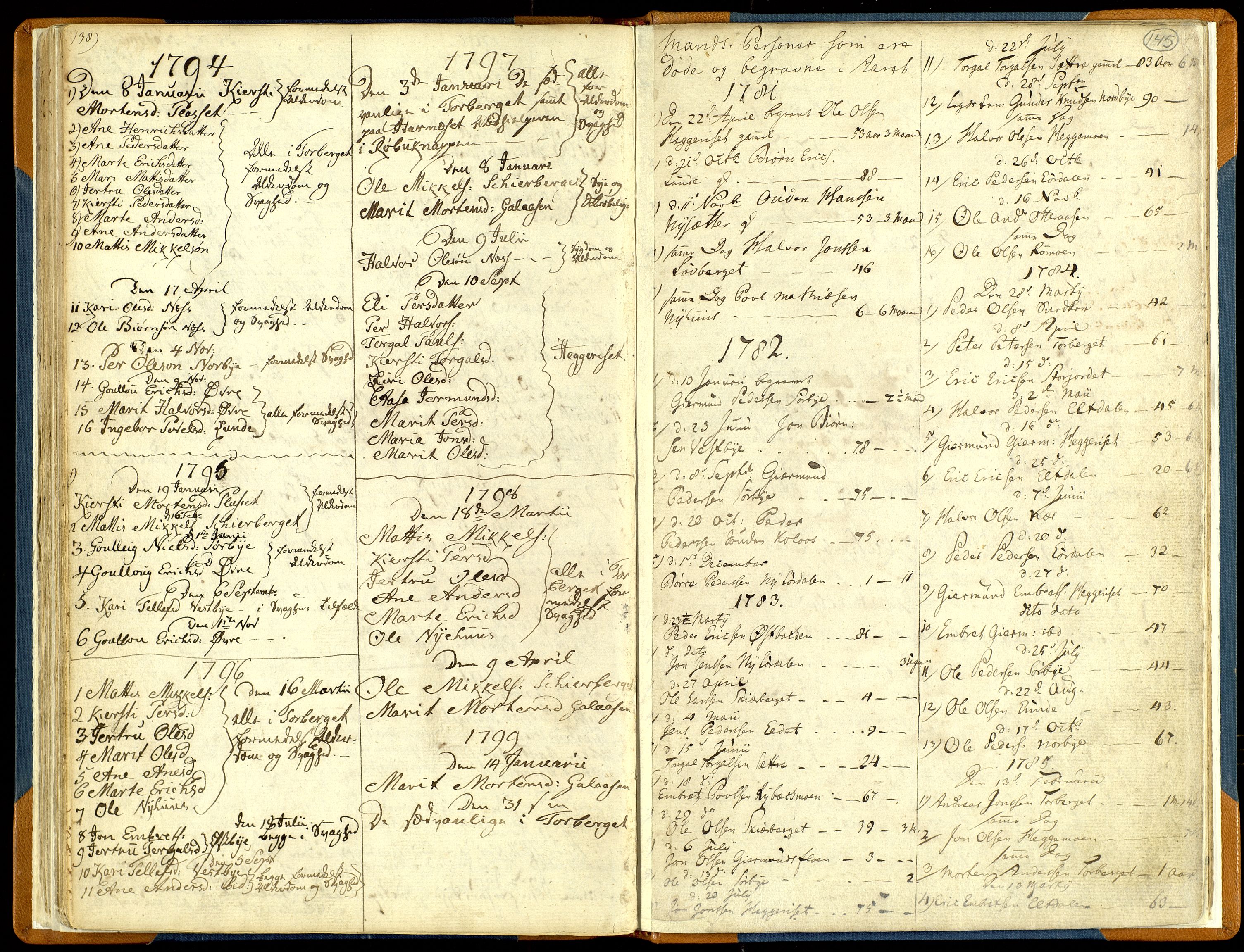 Trysil prestekontor, SAH/PREST-046/H/Ha/Haa/L0001: Parish register (official) no. 1, 1781-1800, p. 138-145