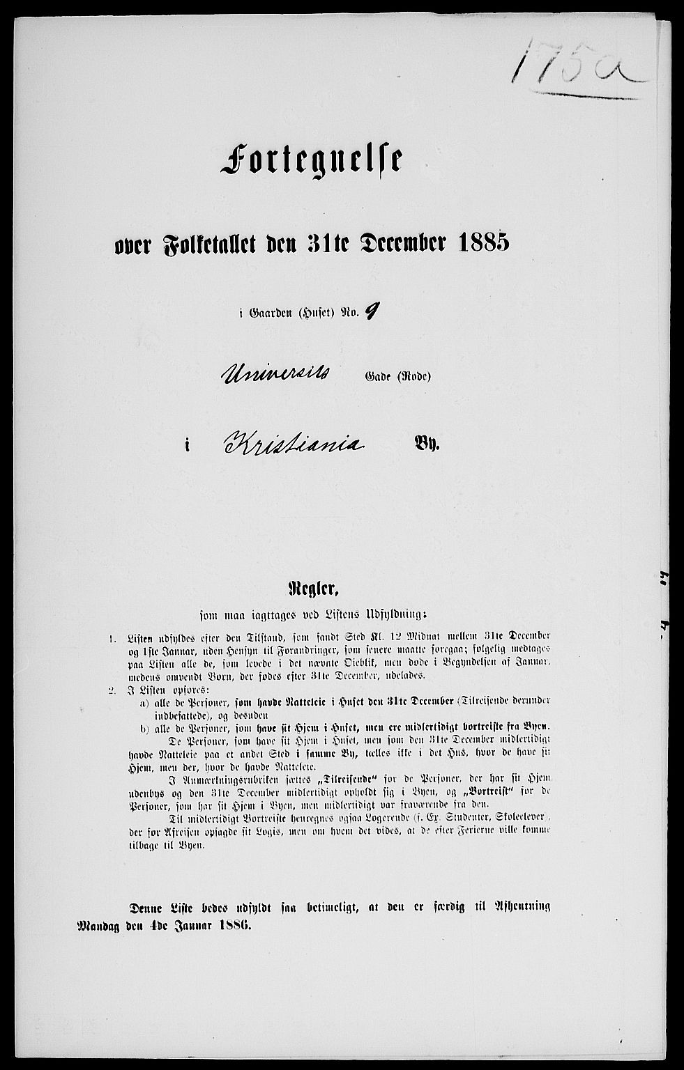 RA, 1885 census for 0301 Kristiania, 1885, p. 2011
