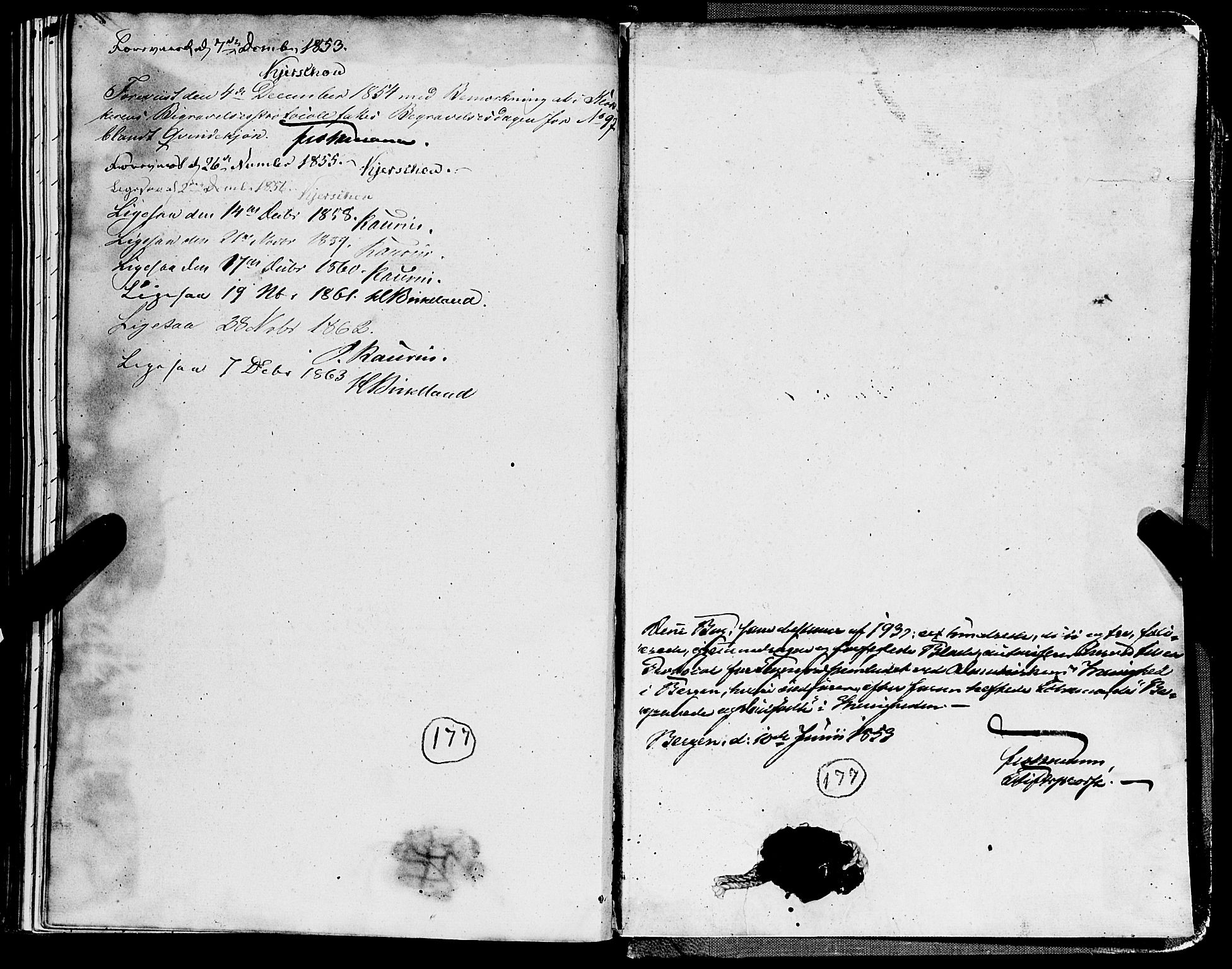 Domkirken sokneprestembete, SAB/A-74801/H/Haa/L0041: Parish register (official) no. E 2, 1853-1863