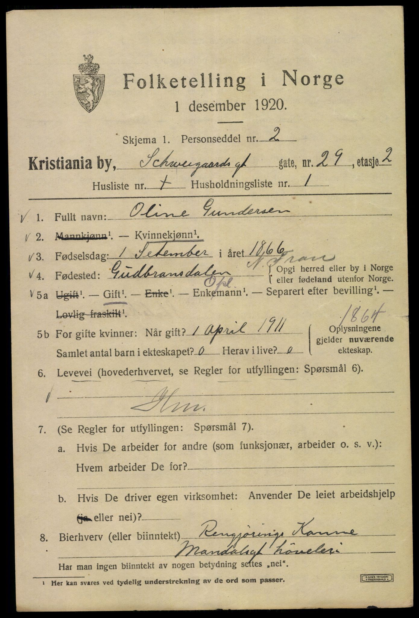 SAO, 1920 census for Kristiania, 1920, p. 492473