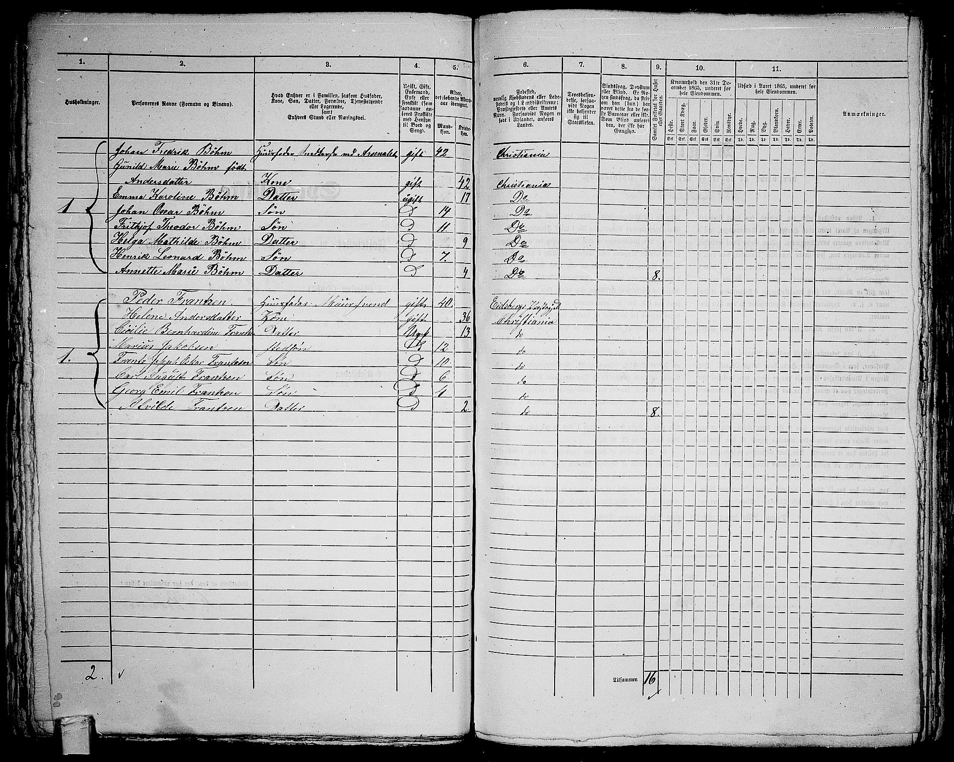 RA, 1865 census for Kristiania, 1865, p. 1561