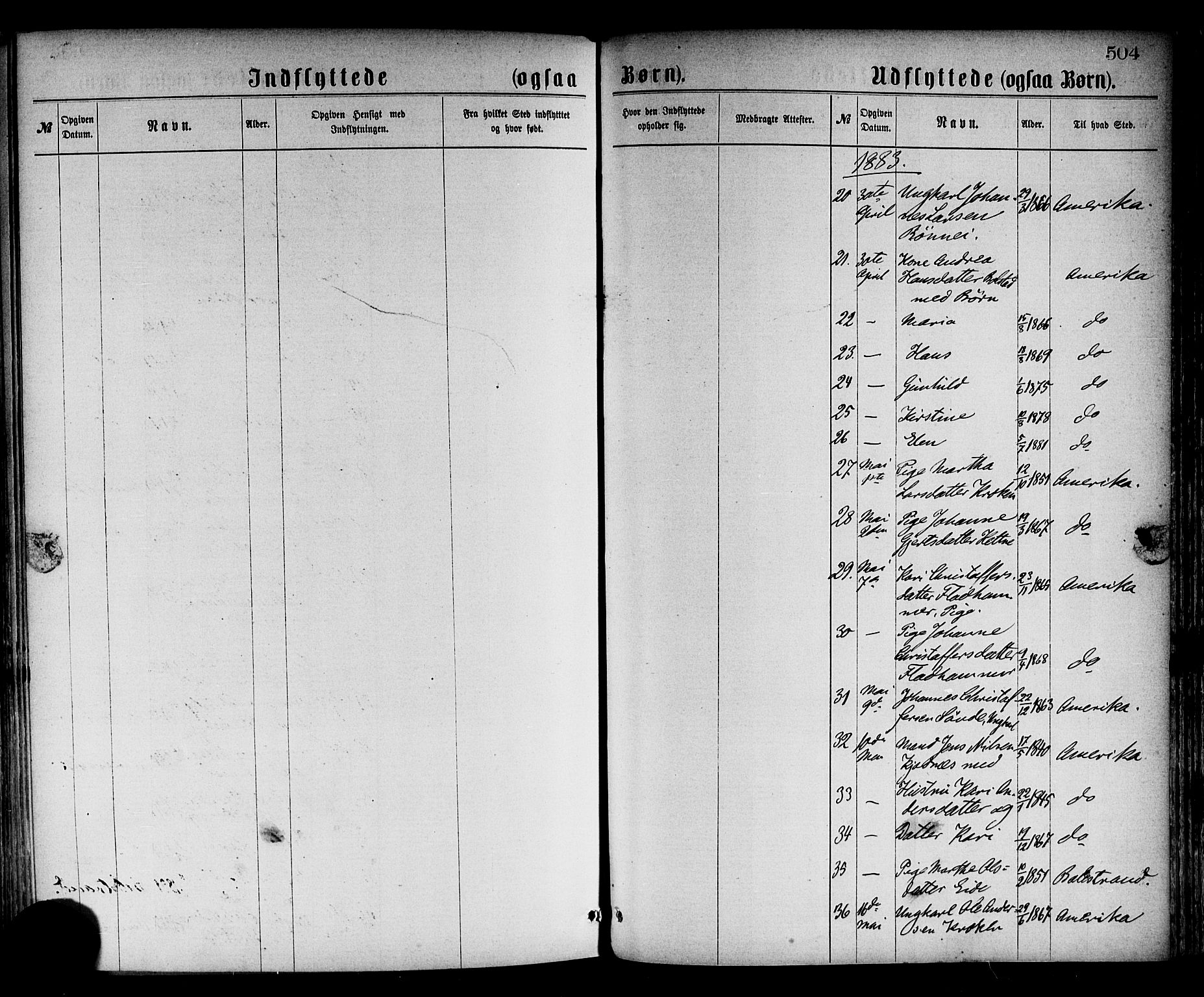 Luster sokneprestembete, AV/SAB-A-81101/H/Haa/Haaa/L0010: Parish register (official) no. A 10, 1871-1886, p. 504