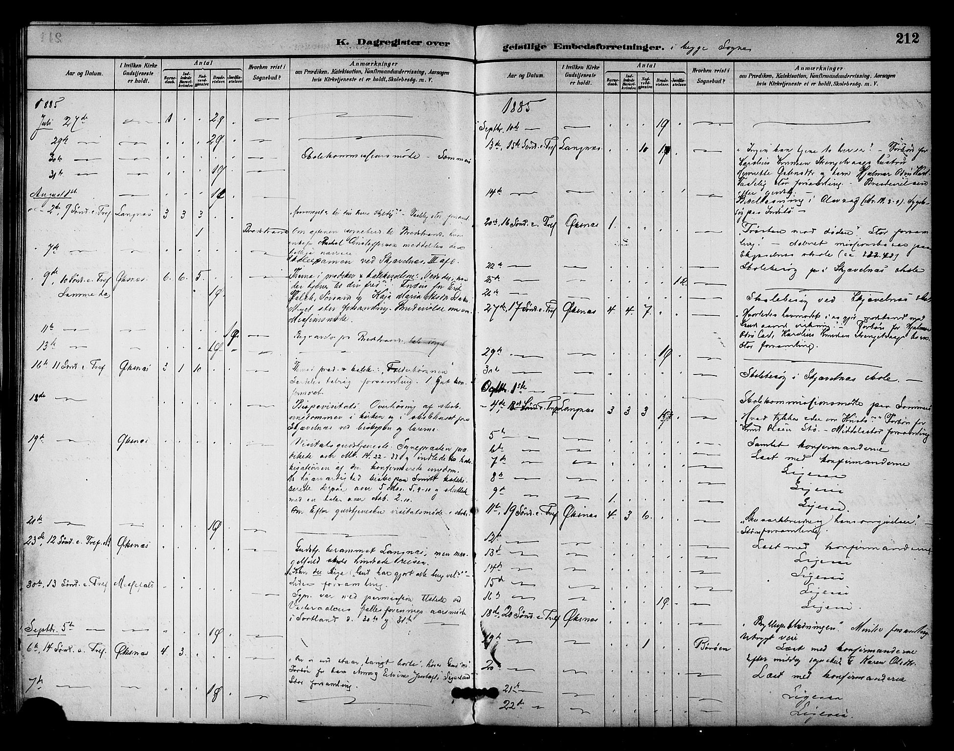 Ministerialprotokoller, klokkerbøker og fødselsregistre - Nordland, AV/SAT-A-1459/893/L1337: Parish register (official) no. 893A09, 1885-1893, p. 212