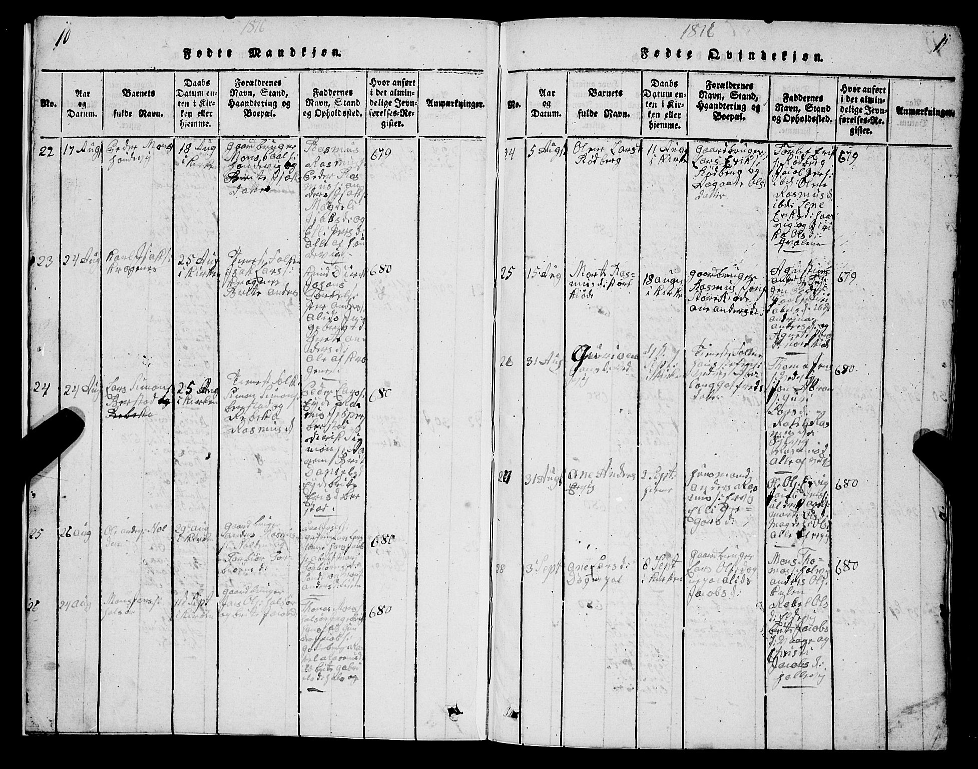 Selje sokneprestembete, AV/SAB-A-99938/H/Ha/Hab/Haba: Parish register (copy) no. A 1, 1816-1828, p. 10-11