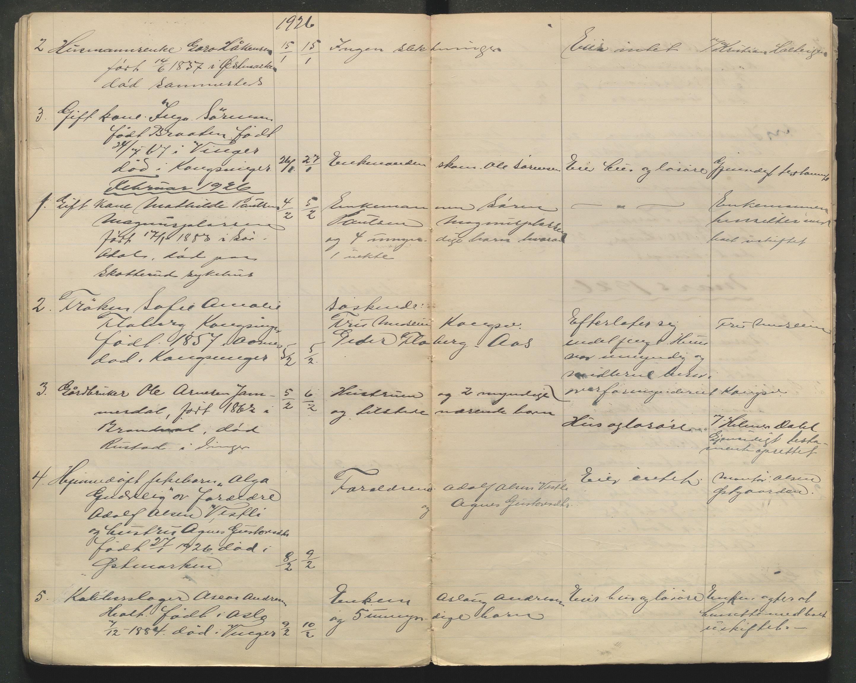 Kongsvinger lensmannskontor, AV/SAH-LHK-014/H/Ha/L0001/0002: Dødsfallsprotokoller / Dødsfallsprotokoll for Vinger og Kongsvinger, 1921-1931