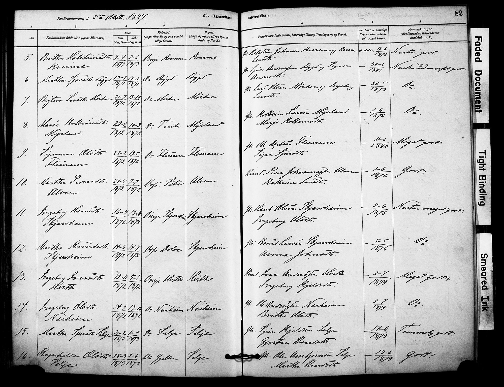 Vossestrand Sokneprestembete, AV/SAB-A-79101/H/Haa: Parish register (official) no. C 1, 1878-1903, p. 82