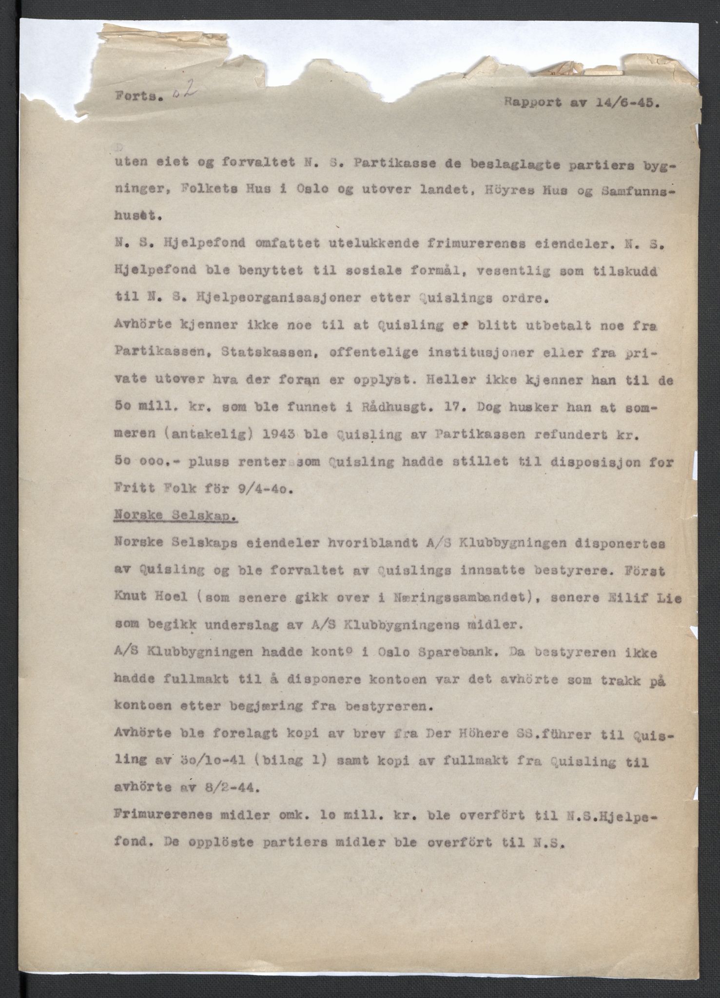 Landssvikarkivet, Oslo politikammer, AV/RA-S-3138-01/D/Da/L0003: Dnr. 29, 1945, p. 2609