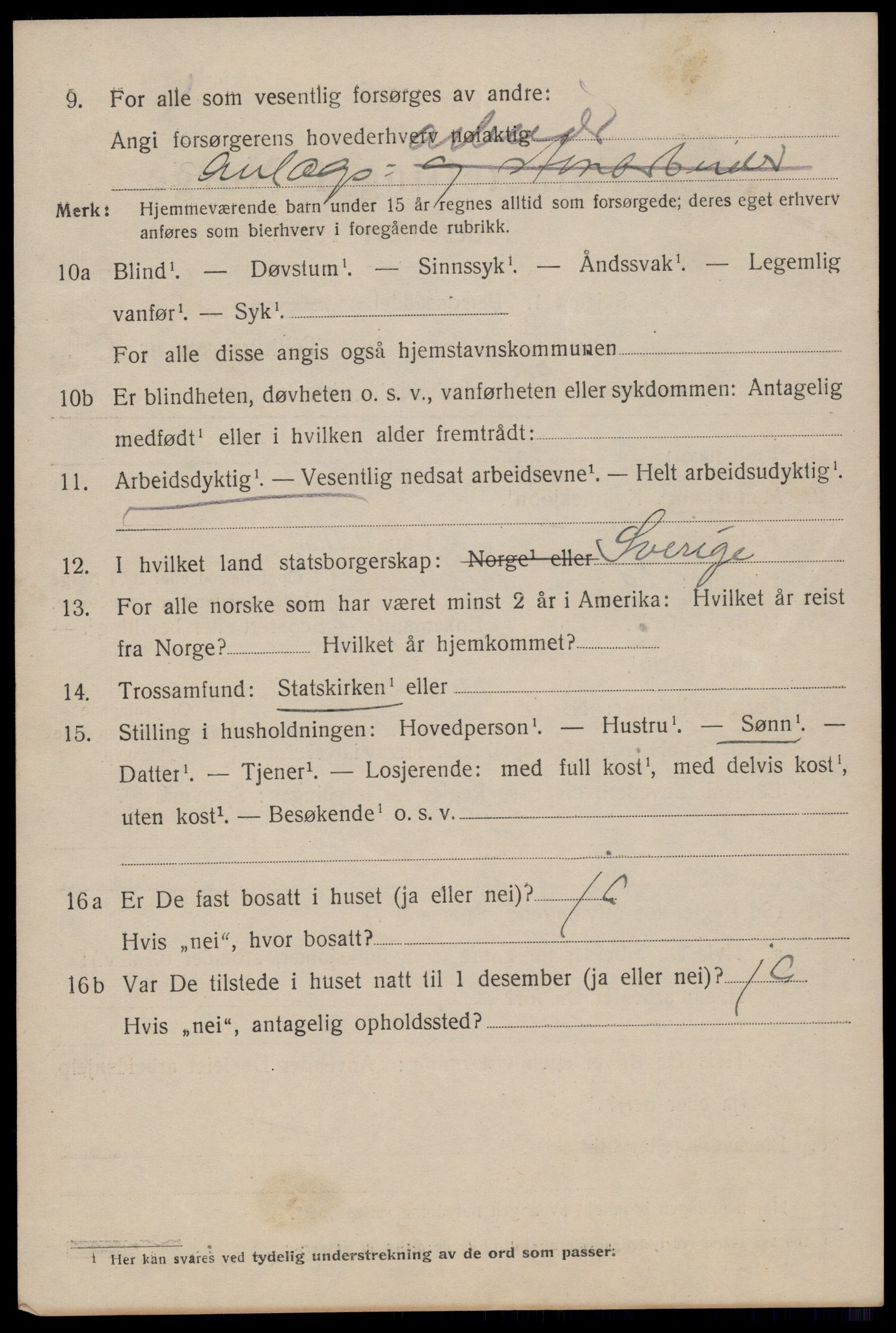 SAST, 1920 census for Stavanger, 1920, p. 118581