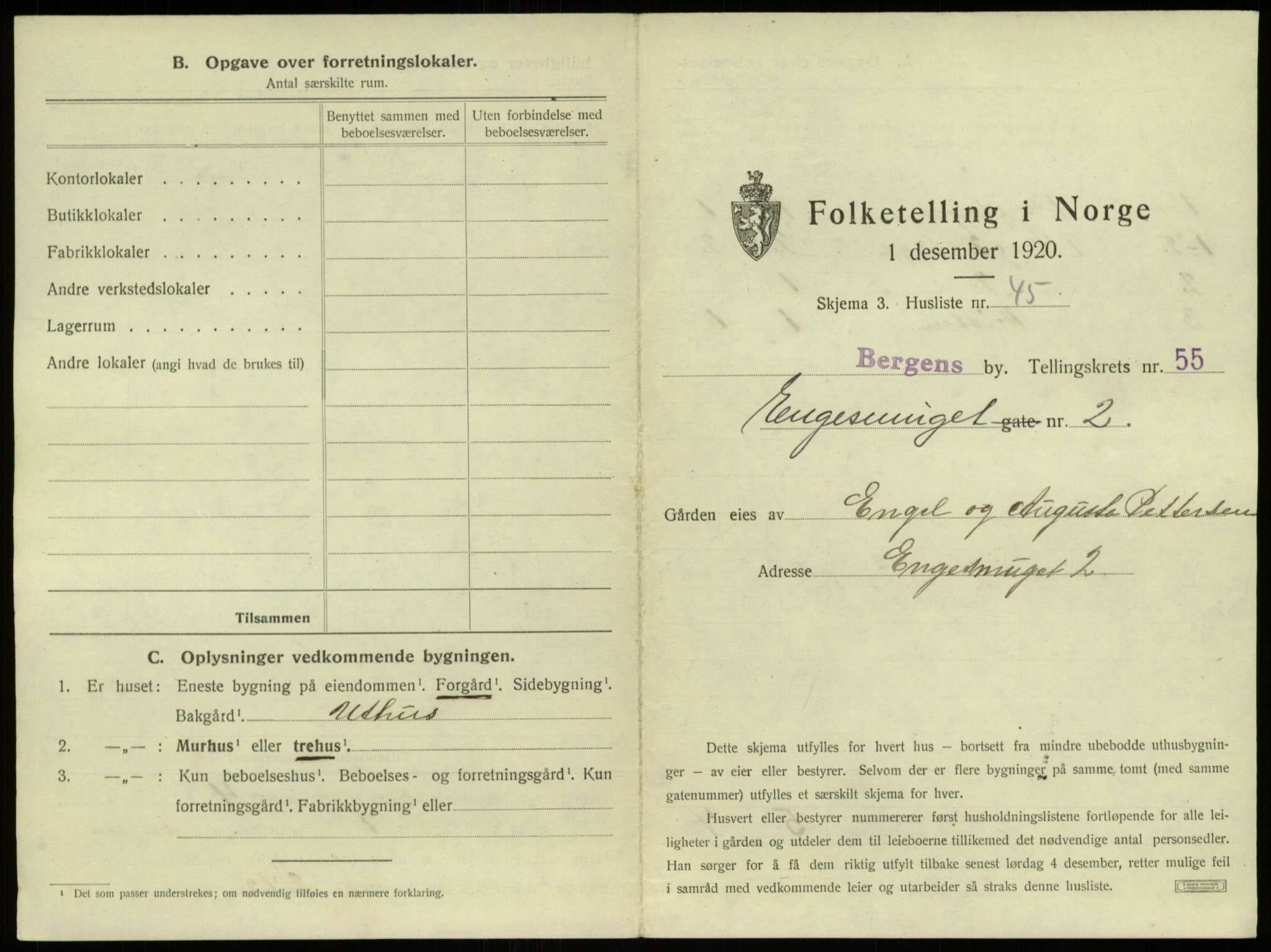 SAB, 1920 census for Bergen, 1920, p. 5171