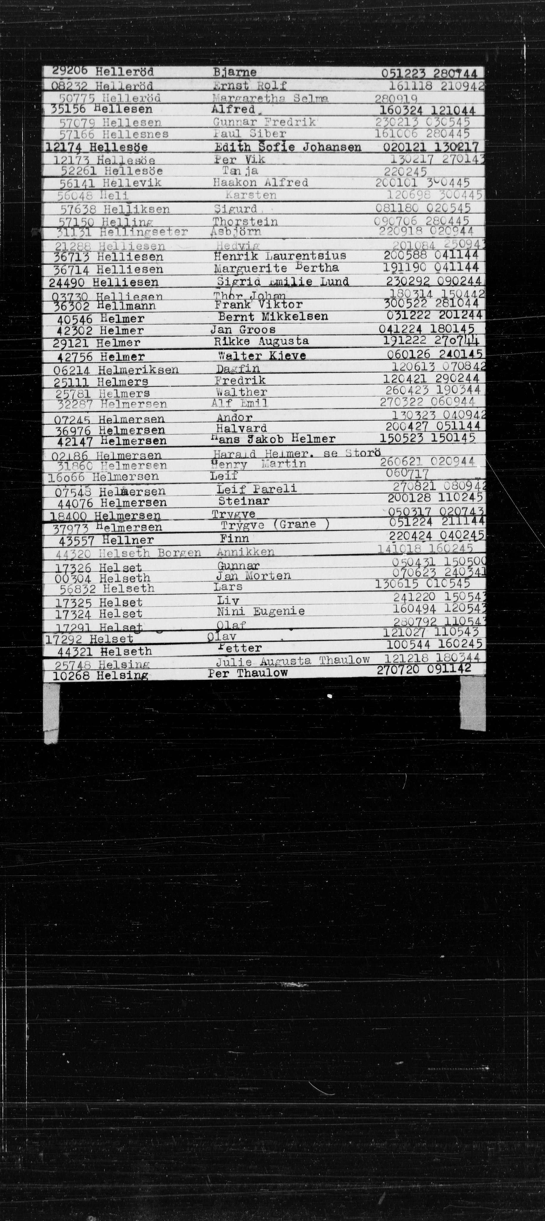 Den Kgl. Norske Legasjons Flyktningskontor, RA/S-6753/V/Va/L0022: Kjesäterkartoteket.  Alfabetisk register, A-Å., 1940-1945, p. 309