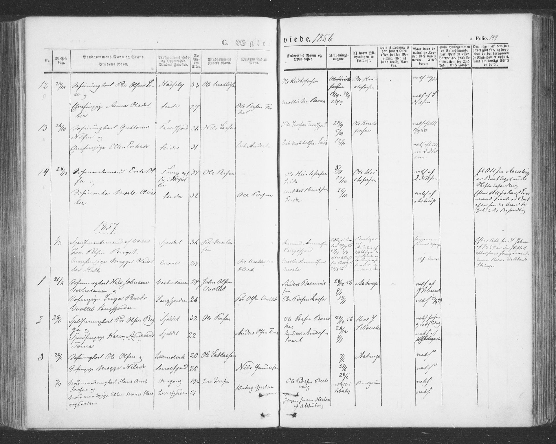 Tana sokneprestkontor, SATØ/S-1334/H/Ha/L0001kirke: Parish register (official) no. 1, 1846-1861, p. 199