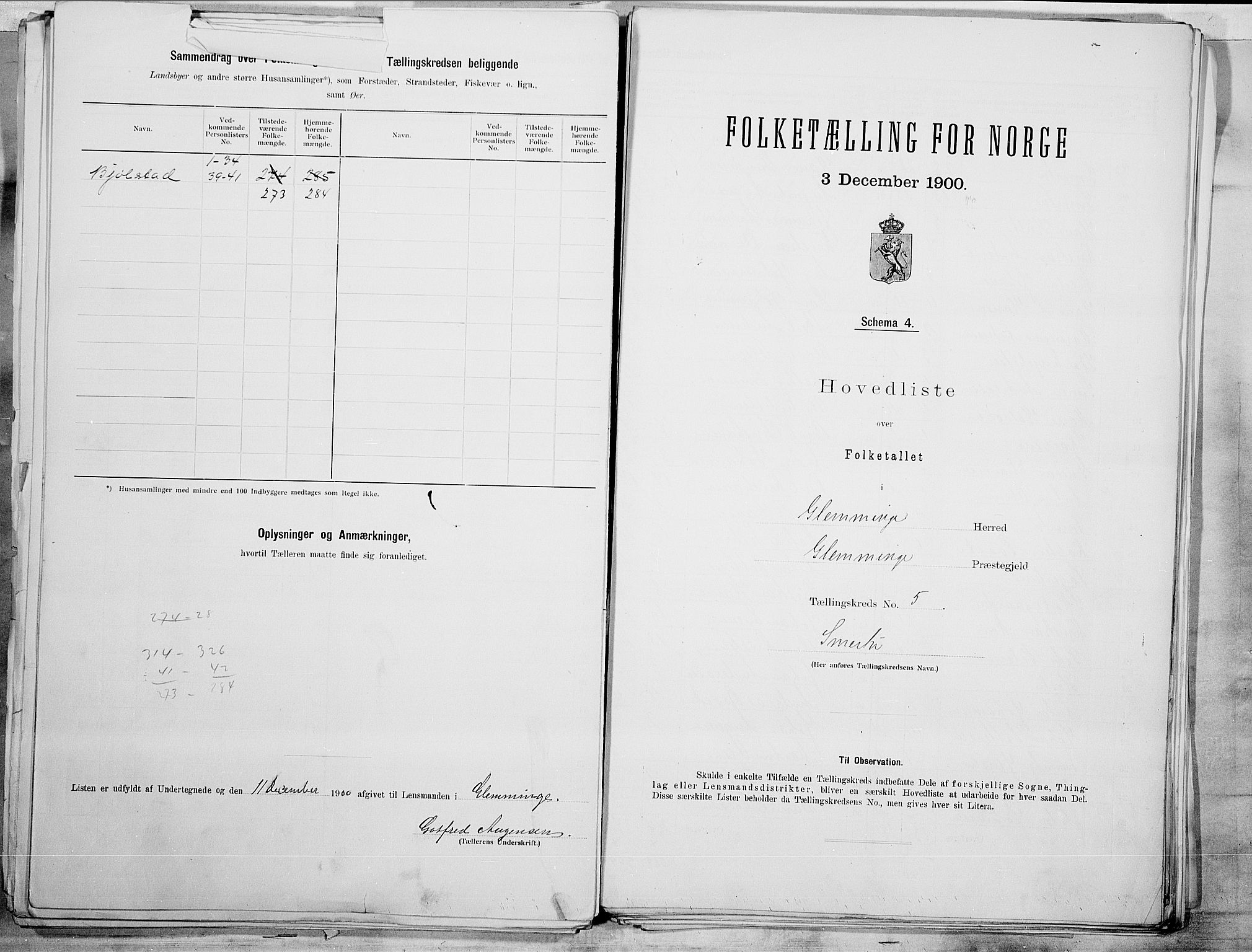 SAO, 1900 census for Glemmen, 1900, p. 12