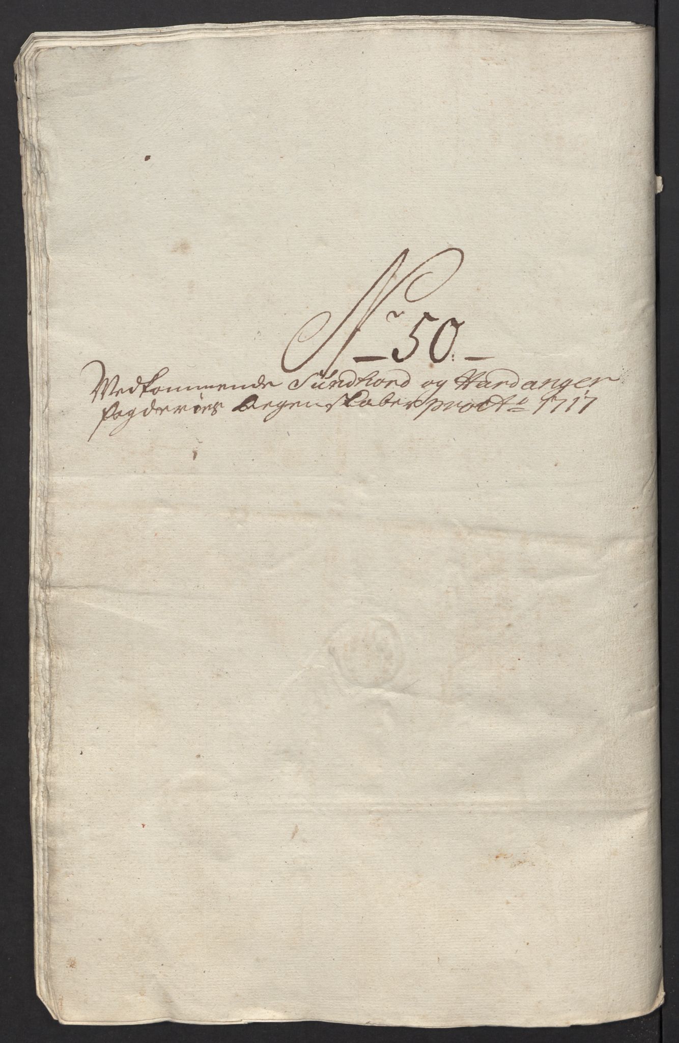 Rentekammeret inntil 1814, Reviderte regnskaper, Fogderegnskap, AV/RA-EA-4092/R48/L2994: Fogderegnskap Sunnhordland og Hardanger, 1717, p. 285