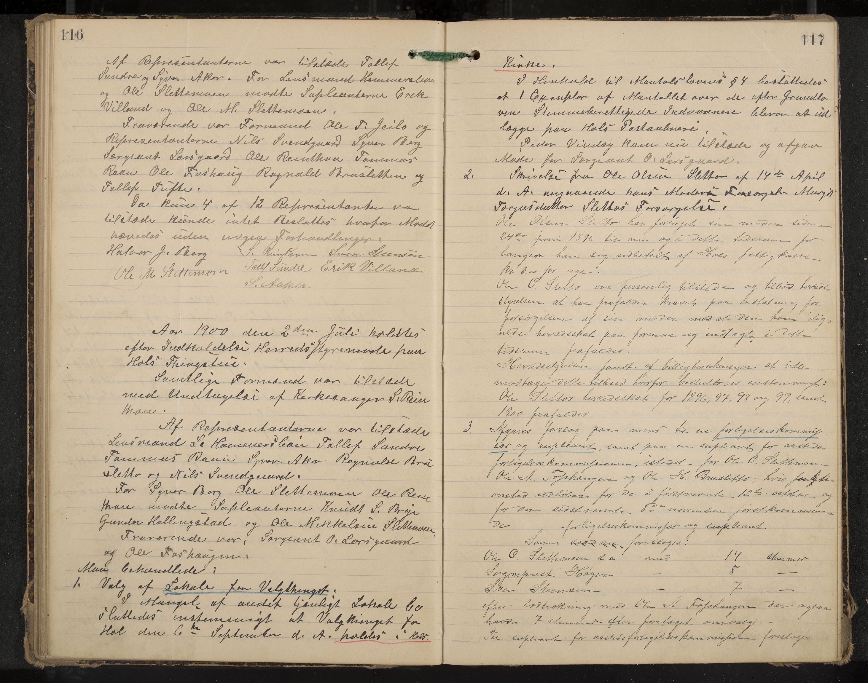 Hol formannskap og sentraladministrasjon, IKAK/0620021-1/A/L0003: Møtebok, 1897-1904, p. 116-117