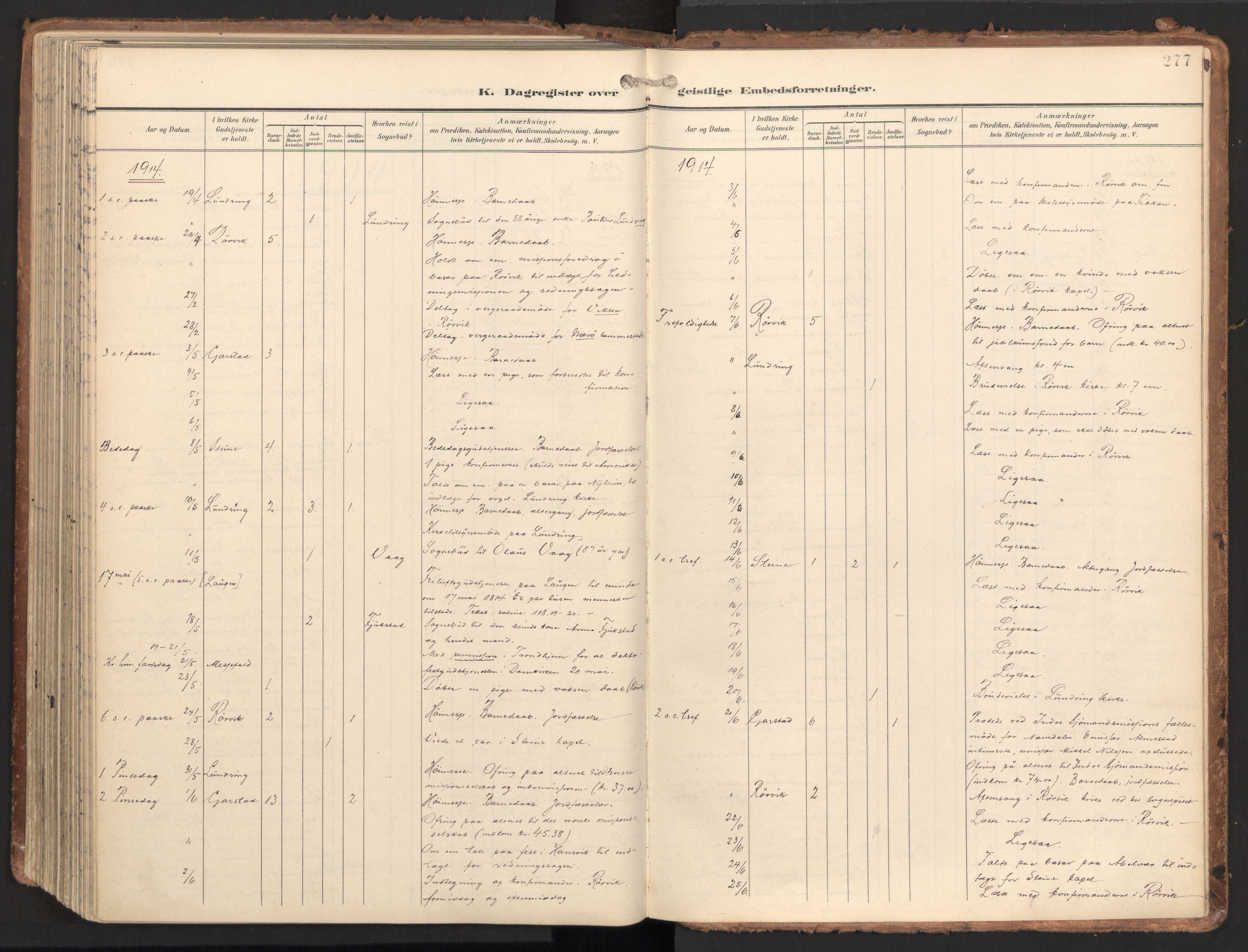 Ministerialprotokoller, klokkerbøker og fødselsregistre - Nord-Trøndelag, AV/SAT-A-1458/784/L0677: Parish register (official) no. 784A12, 1900-1920, p. 277