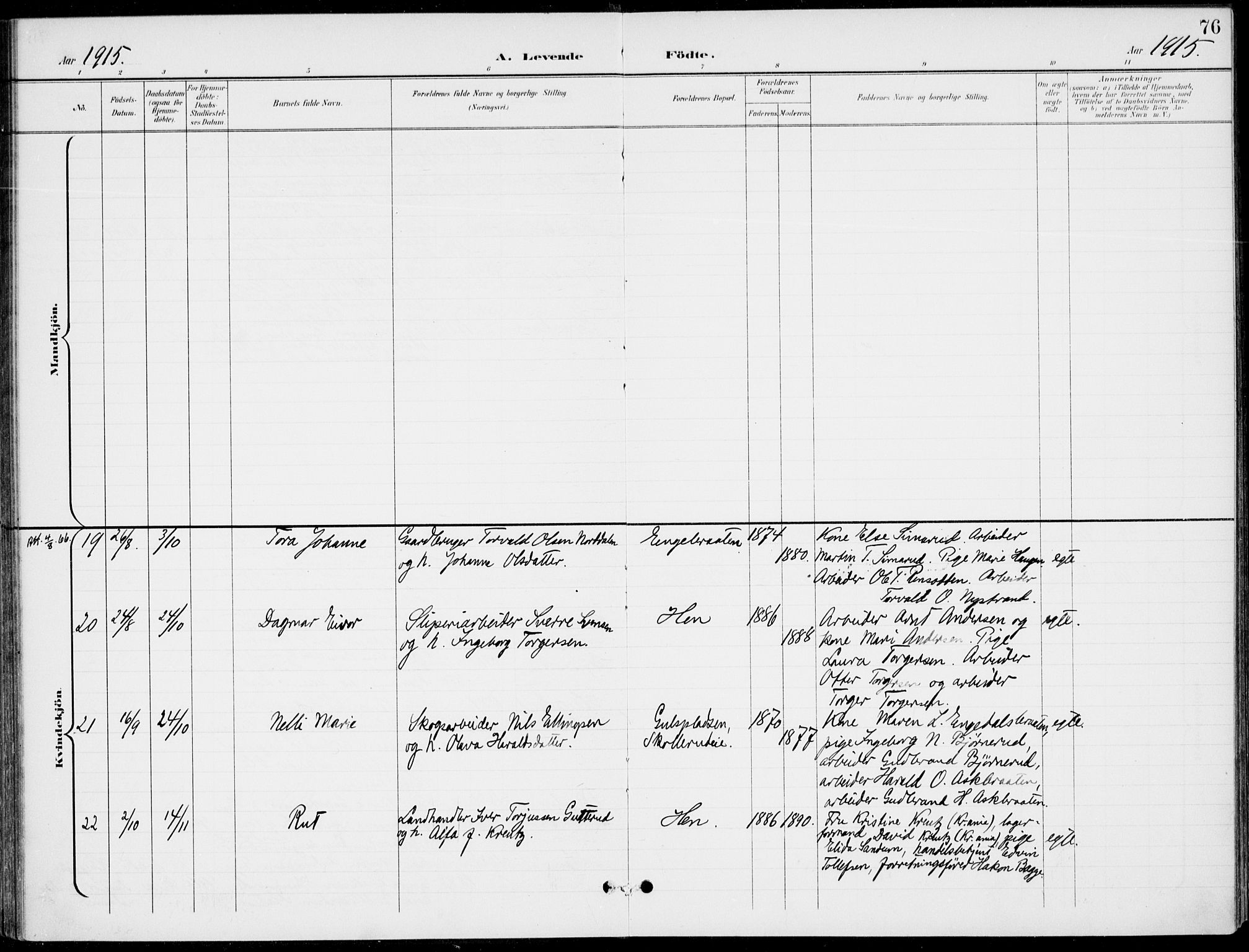 Ådal kirkebøker, AV/SAKO-A-248/F/Fb/L0002: Parish register (official) no. II 2, 1898-1917, p. 76