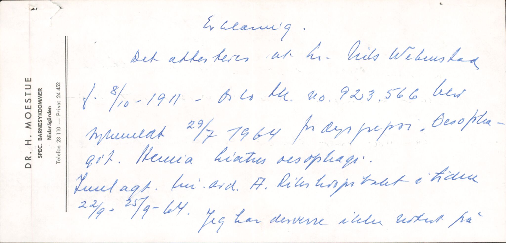 Forsvaret, Forsvarets overkommando/Luftforsvarsstaben, RA/RAFA-4079/P/Pa/L0028: Personellpapirer, 1911, p. 329