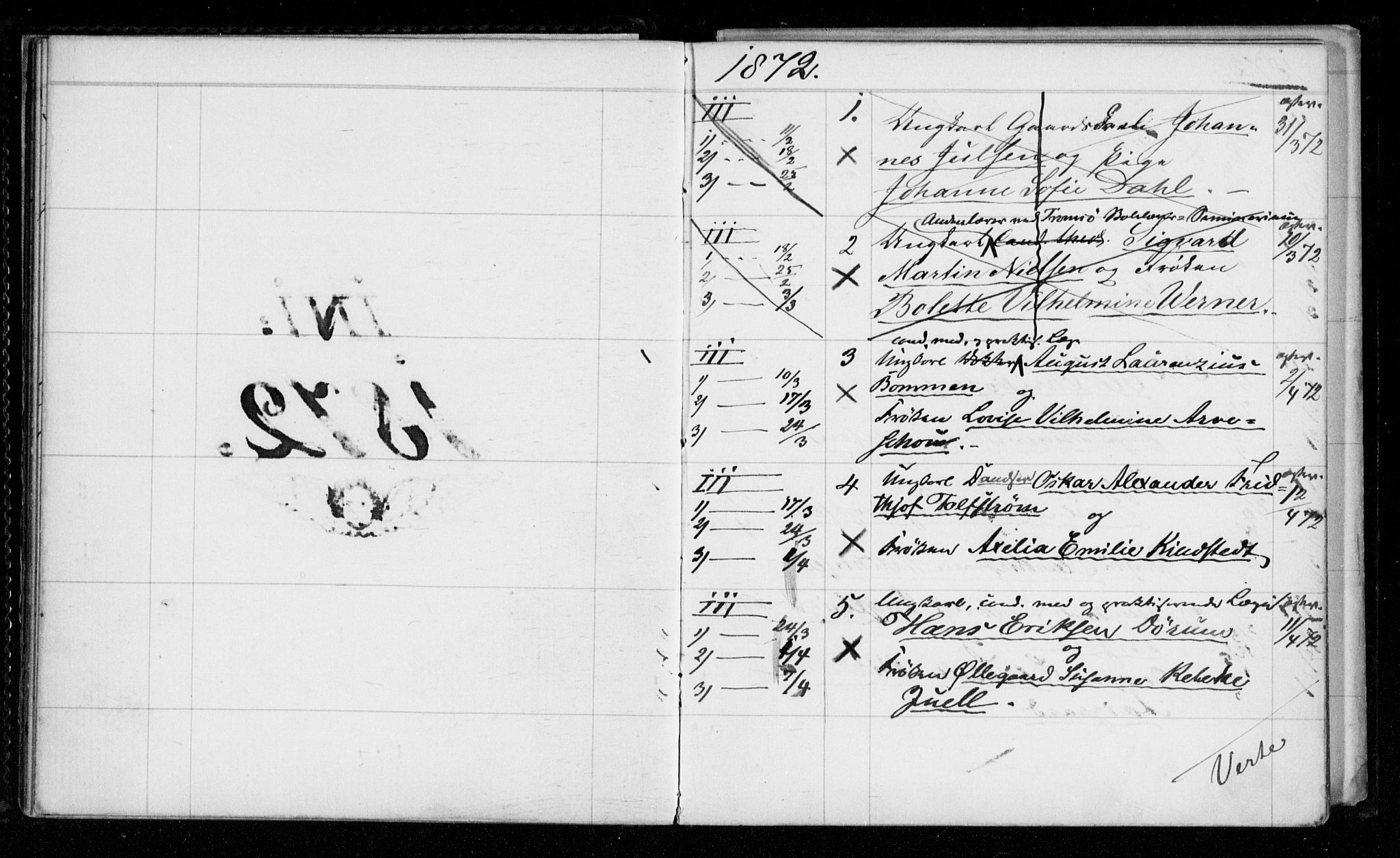 Garnisonsmenigheten Kirkebøker, AV/SAO-A-10846/H/Hb/L0001: Banns register no. II 1, 1865-1911