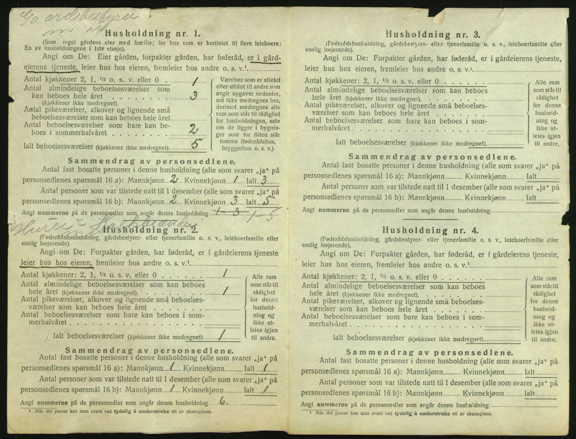 SAH, 1920 census for Eina, 1920, p. 27