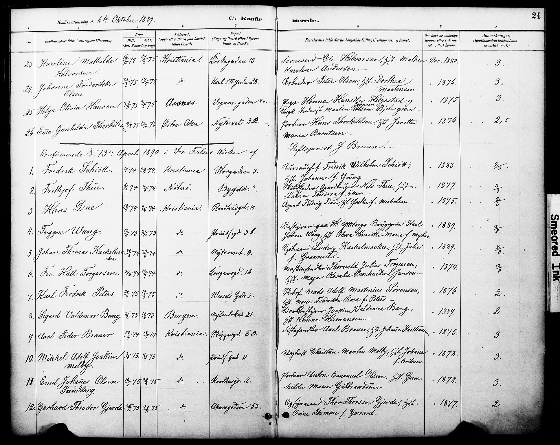 Oslo domkirke Kirkebøker, AV/SAO-A-10752/F/Fa/L0030: Parish register (official) no. 30, 1887-1918, p. 24
