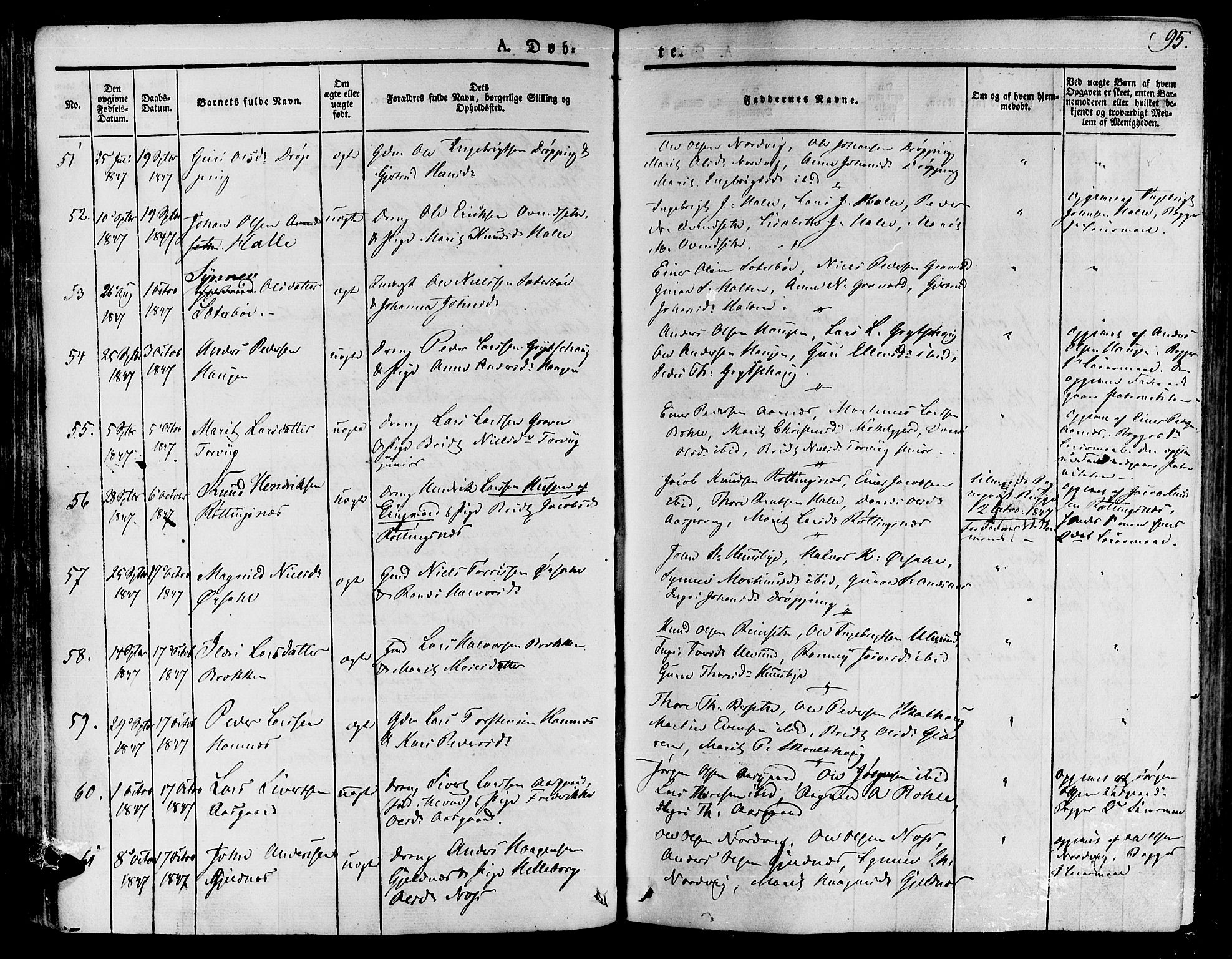 Ministerialprotokoller, klokkerbøker og fødselsregistre - Møre og Romsdal, AV/SAT-A-1454/592/L1024: Parish register (official) no. 592A03 /1, 1831-1849, p. 95