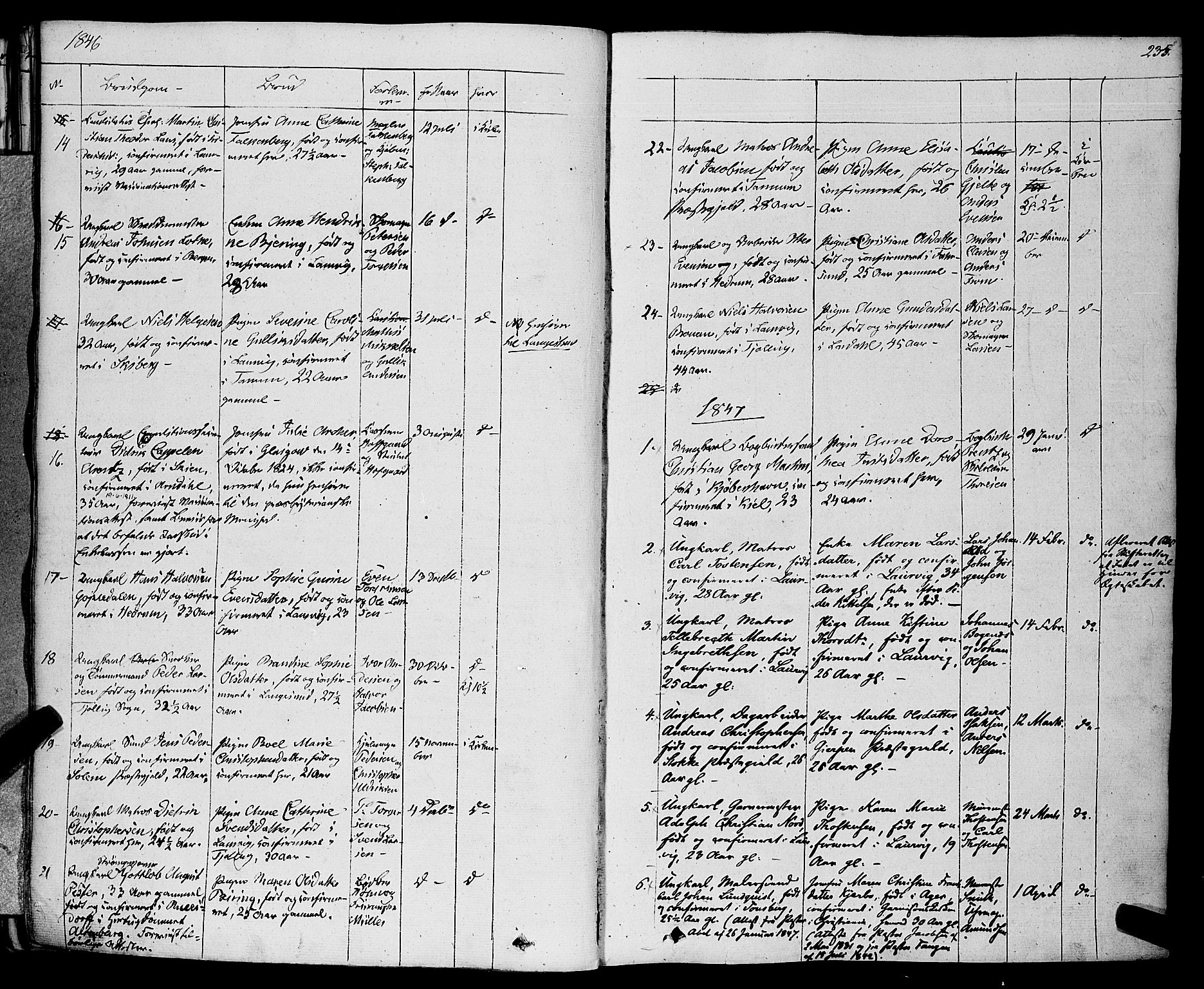 Larvik kirkebøker, AV/SAKO-A-352/F/Fa/L0002: Parish register (official) no. I 2, 1825-1847, p. 235