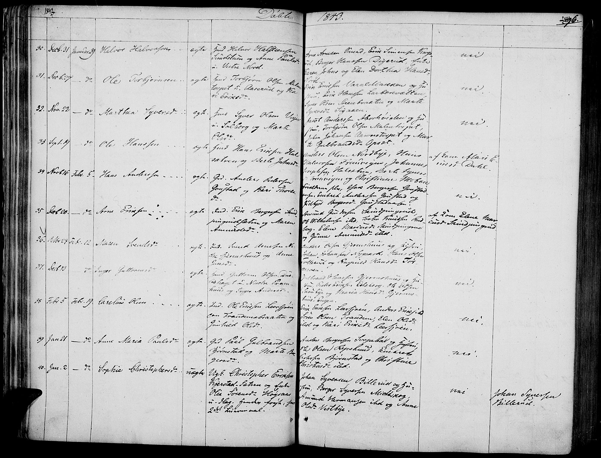 Vinger prestekontor, SAH/PREST-024/H/Ha/Haa/L0008: Parish register (official) no. 8, 1839-1847, p. 96