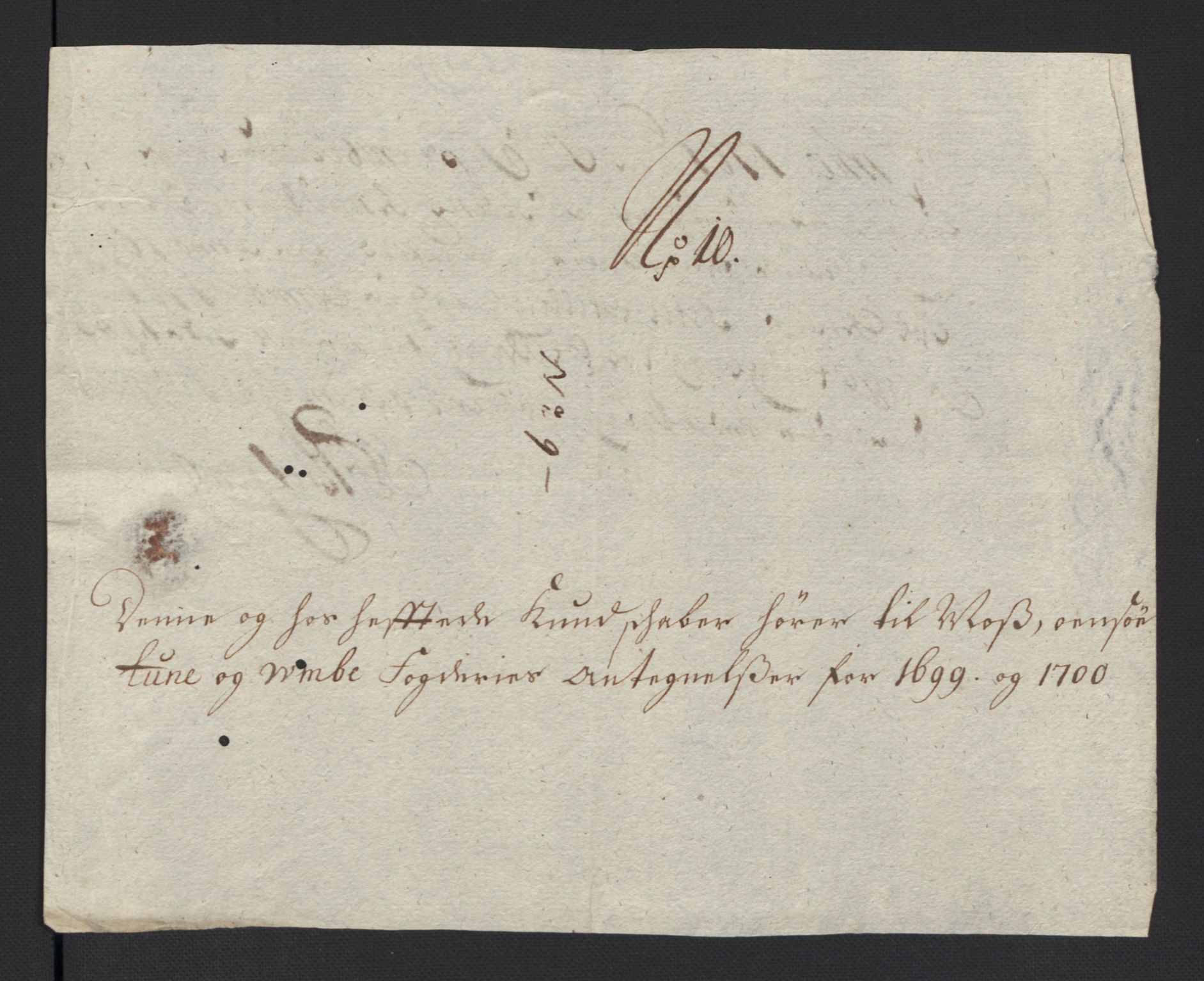 Rentekammeret inntil 1814, Reviderte regnskaper, Fogderegnskap, AV/RA-EA-4092/R04/L0129: Fogderegnskap Moss, Onsøy, Tune, Veme og Åbygge, 1700, p. 592