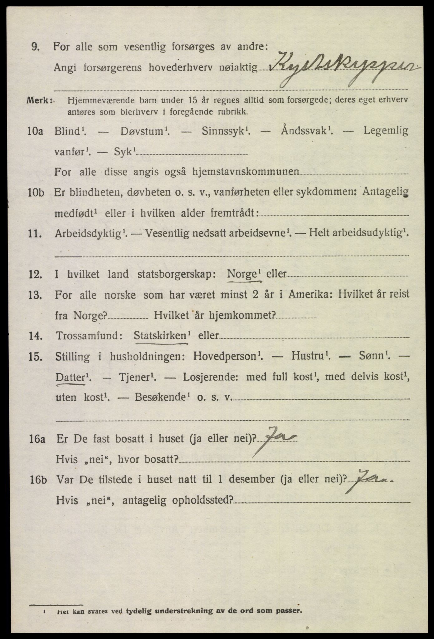 SAK, 1920 census for Sør-Audnedal, 1920, p. 4568