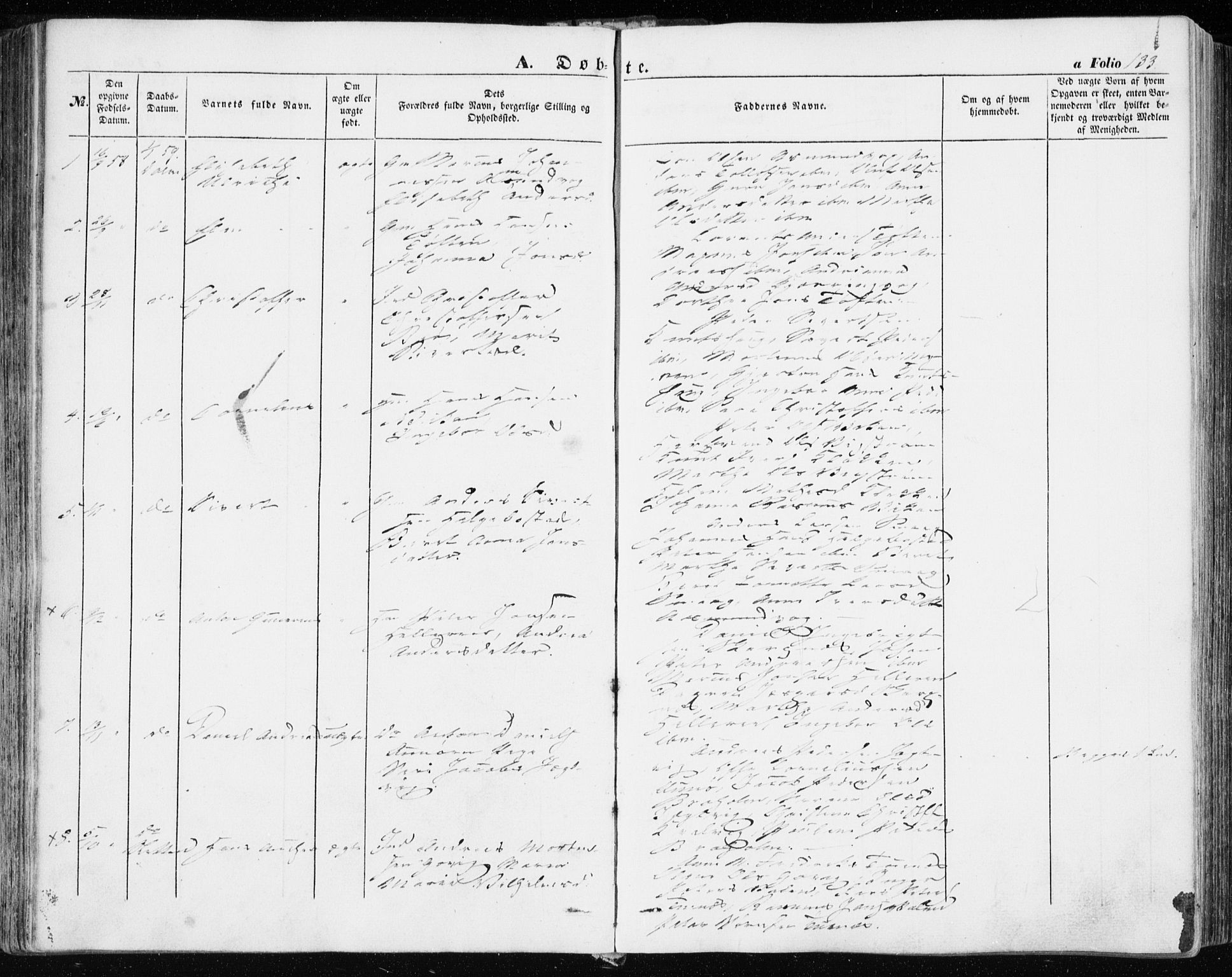 Ministerialprotokoller, klokkerbøker og fødselsregistre - Sør-Trøndelag, SAT/A-1456/634/L0530: Parish register (official) no. 634A06, 1852-1860, p. 133