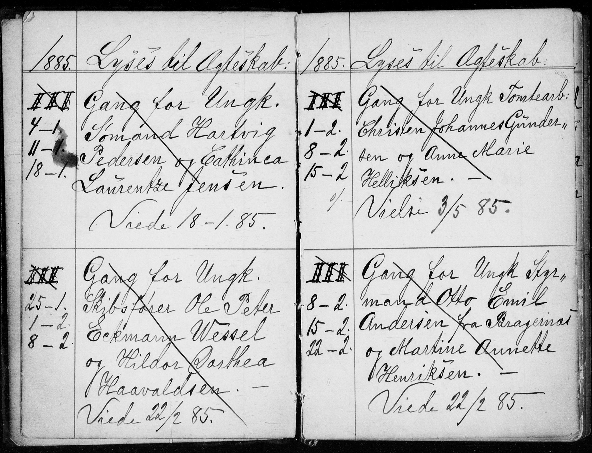 Strømsø kirkebøker, AV/SAKO-A-246/H/Ha/L0007: Banns register no. 7, 1884-1896