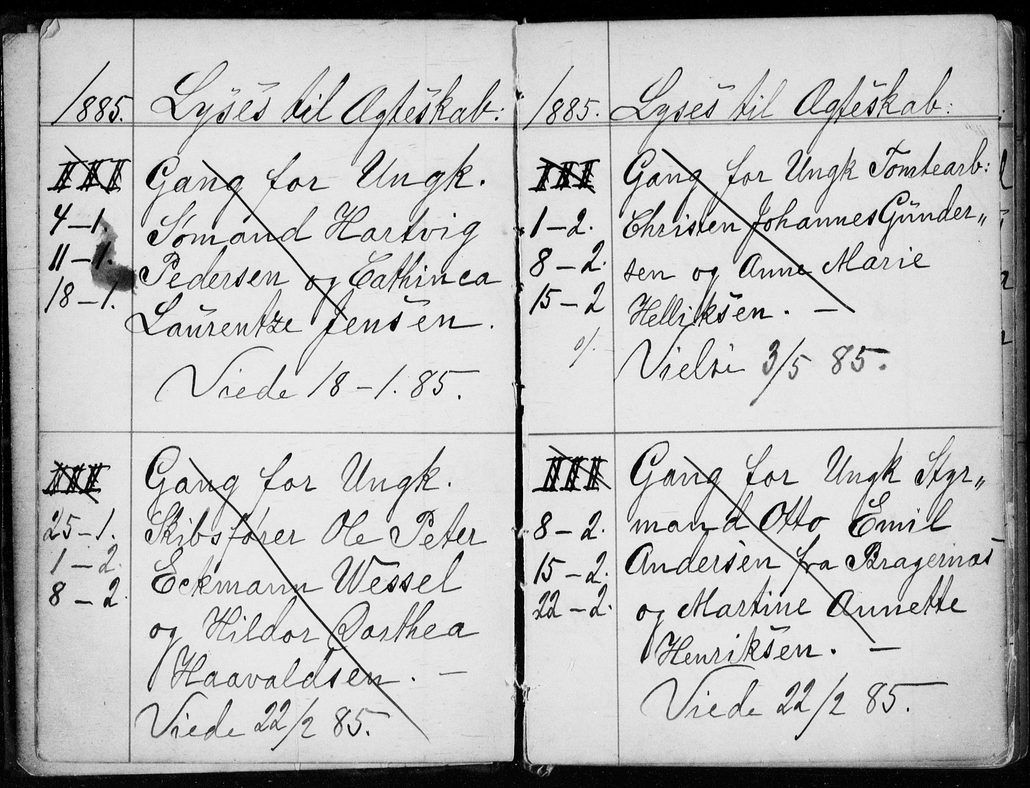 Strømsø kirkebøker, SAKO/A-246/H/Ha/L0007: Banns register no. 7, 1884-1896