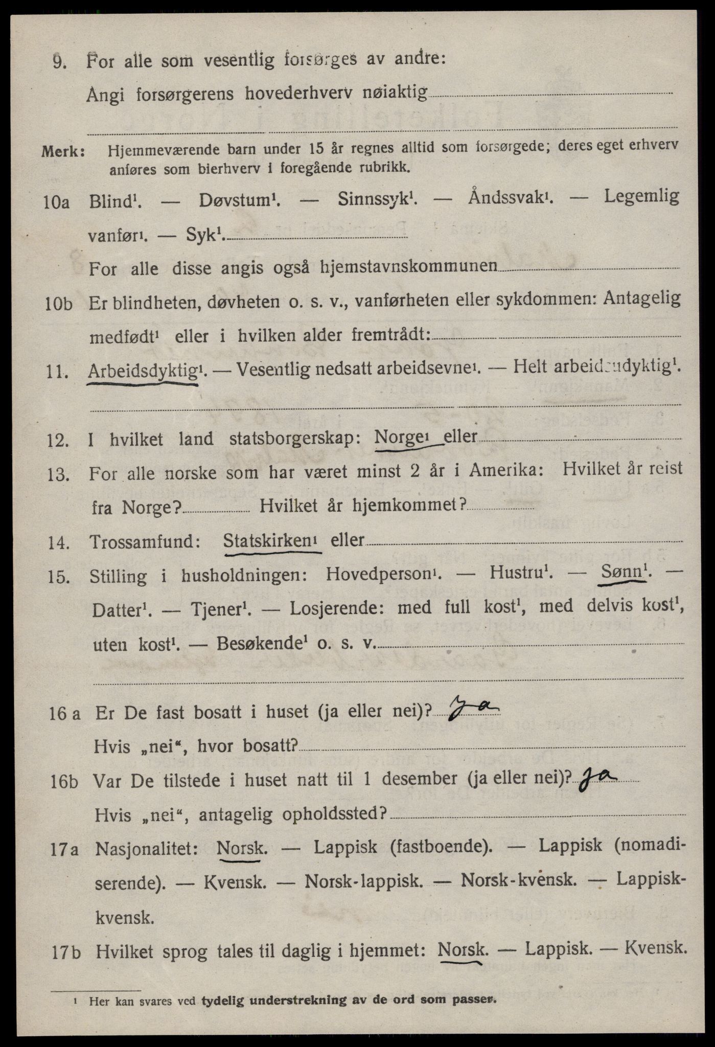 SAT, 1920 census for Malvik, 1920, p. 7593