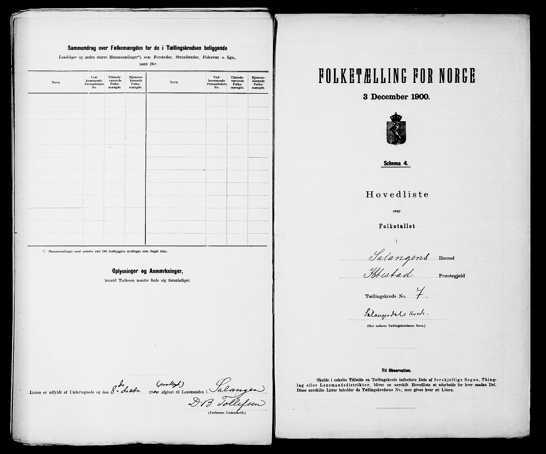 SATØ, 1900 census for Salangen, 1900, p. 16