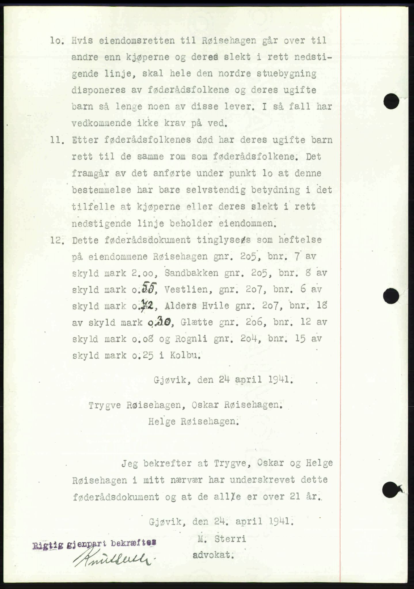 Toten tingrett, SAH/TING-006/H/Hb/Hbc/L0008: Mortgage book no. Hbc-08, 1941-1941, Diary no: : 875/1941