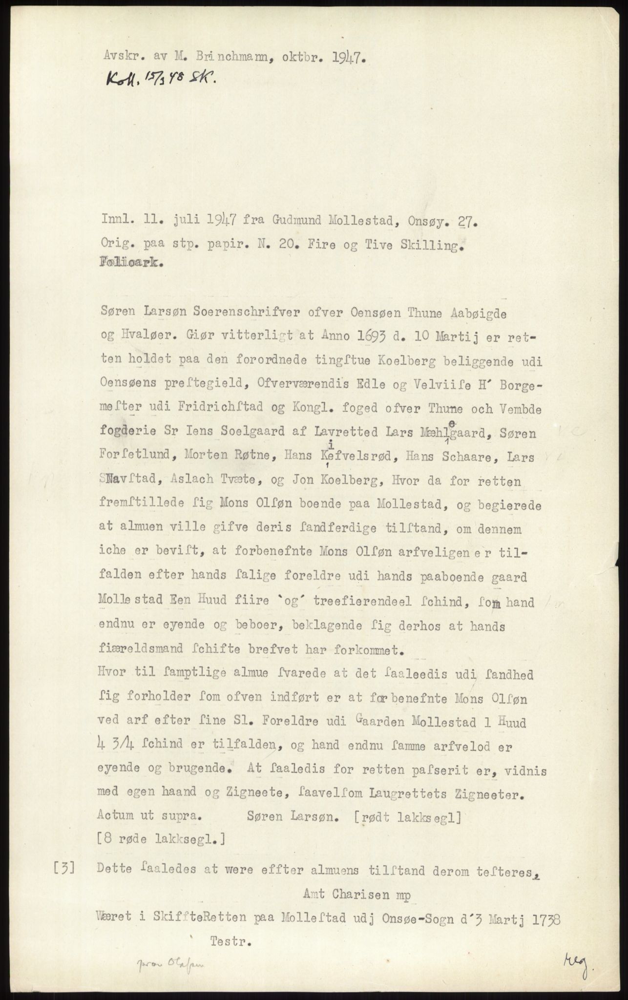 Samlinger til kildeutgivelse, Diplomavskriftsamlingen, AV/RA-EA-4053/H/Ha, p. 665