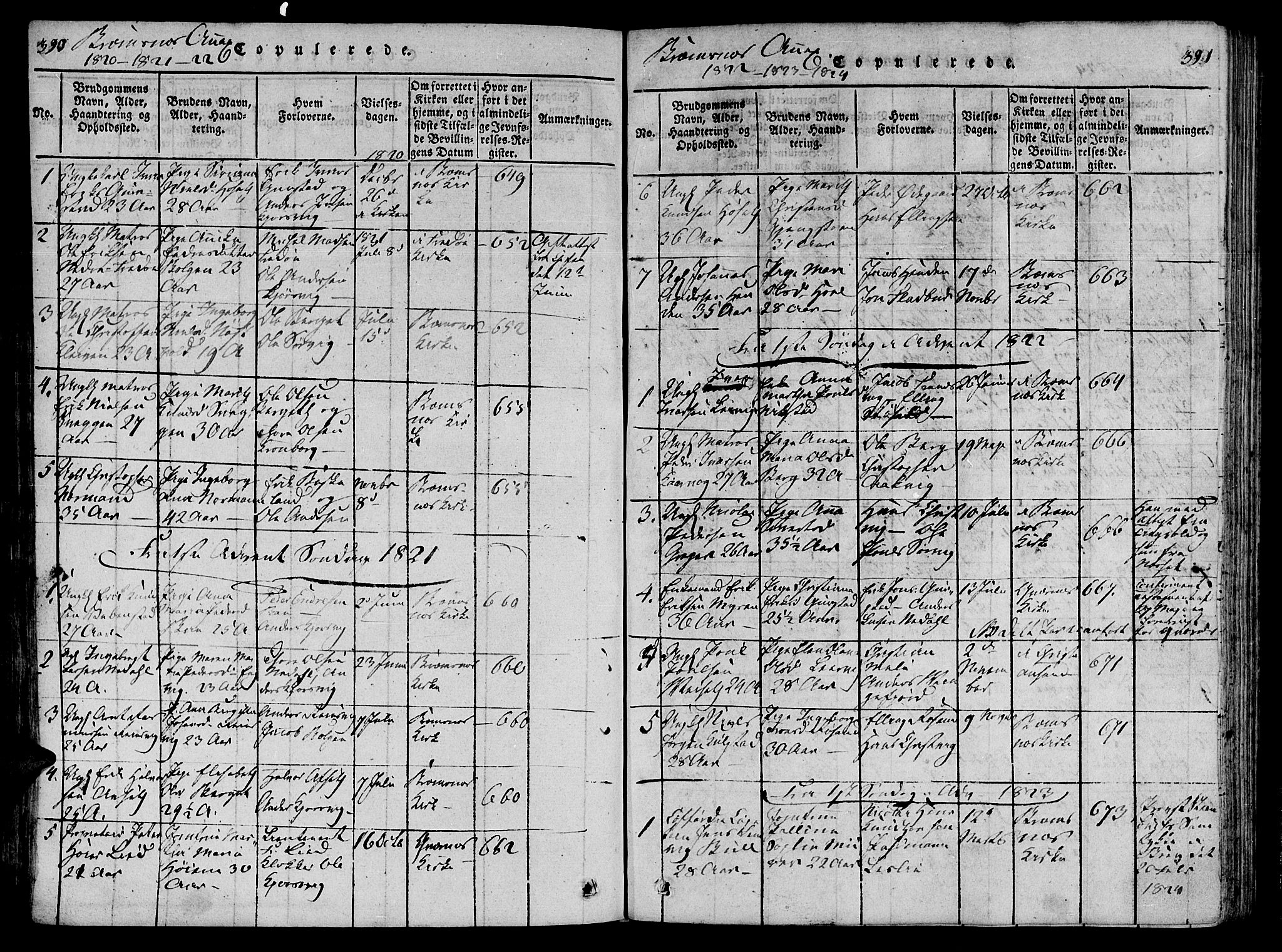 Ministerialprotokoller, klokkerbøker og fødselsregistre - Møre og Romsdal, SAT/A-1454/568/L0800: Parish register (official) no. 568A09 /2, 1820-1830, p. 390-391