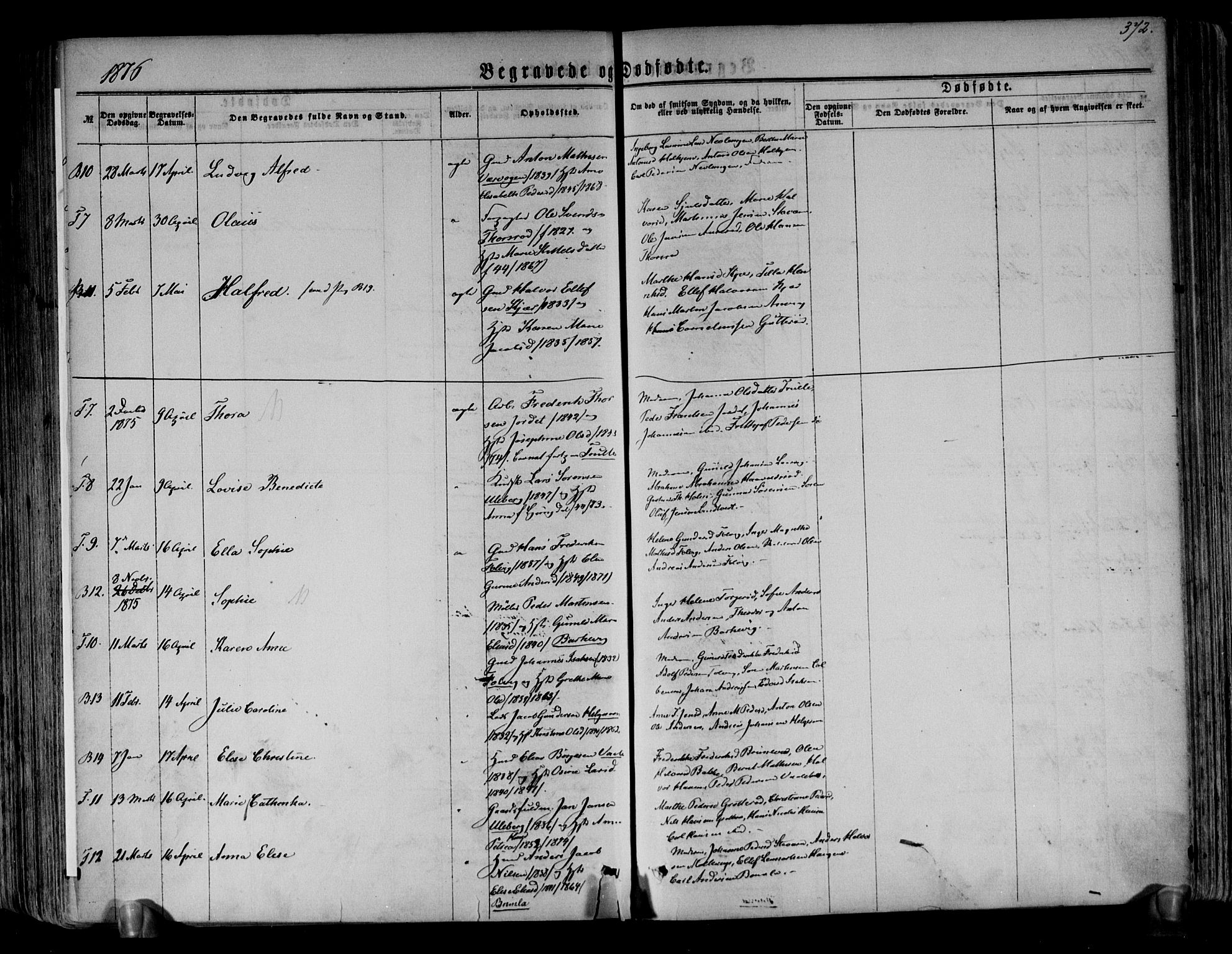 Brunlanes kirkebøker, AV/SAKO-A-342/F/Fa/L0005: Parish register (official) no. I 5, 1862-1877, p. 372