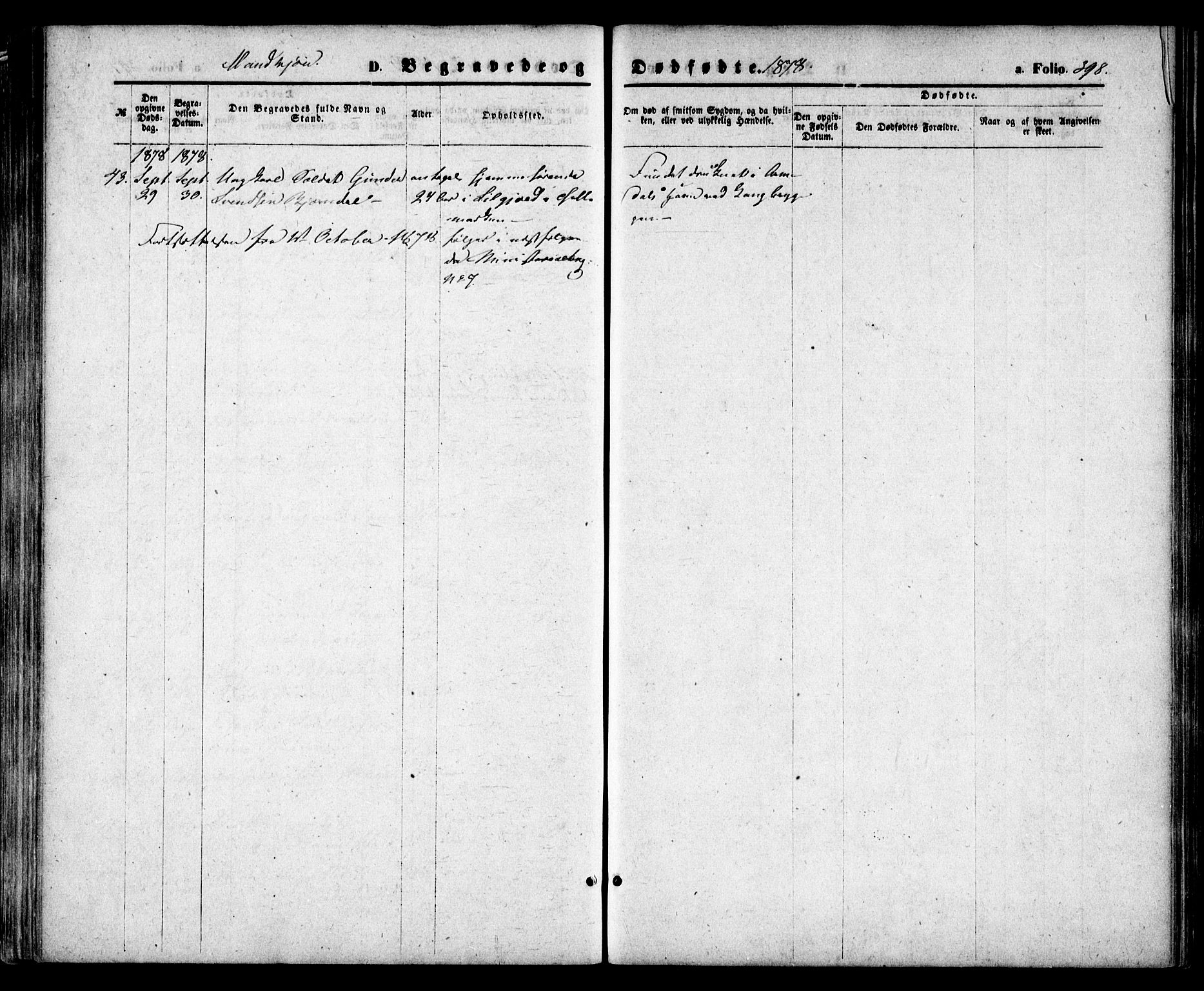 Arendal sokneprestkontor, Trefoldighet, AV/SAK-1111-0040/F/Fa/L0007: Parish register (official) no. A 7, 1868-1878, p. 398