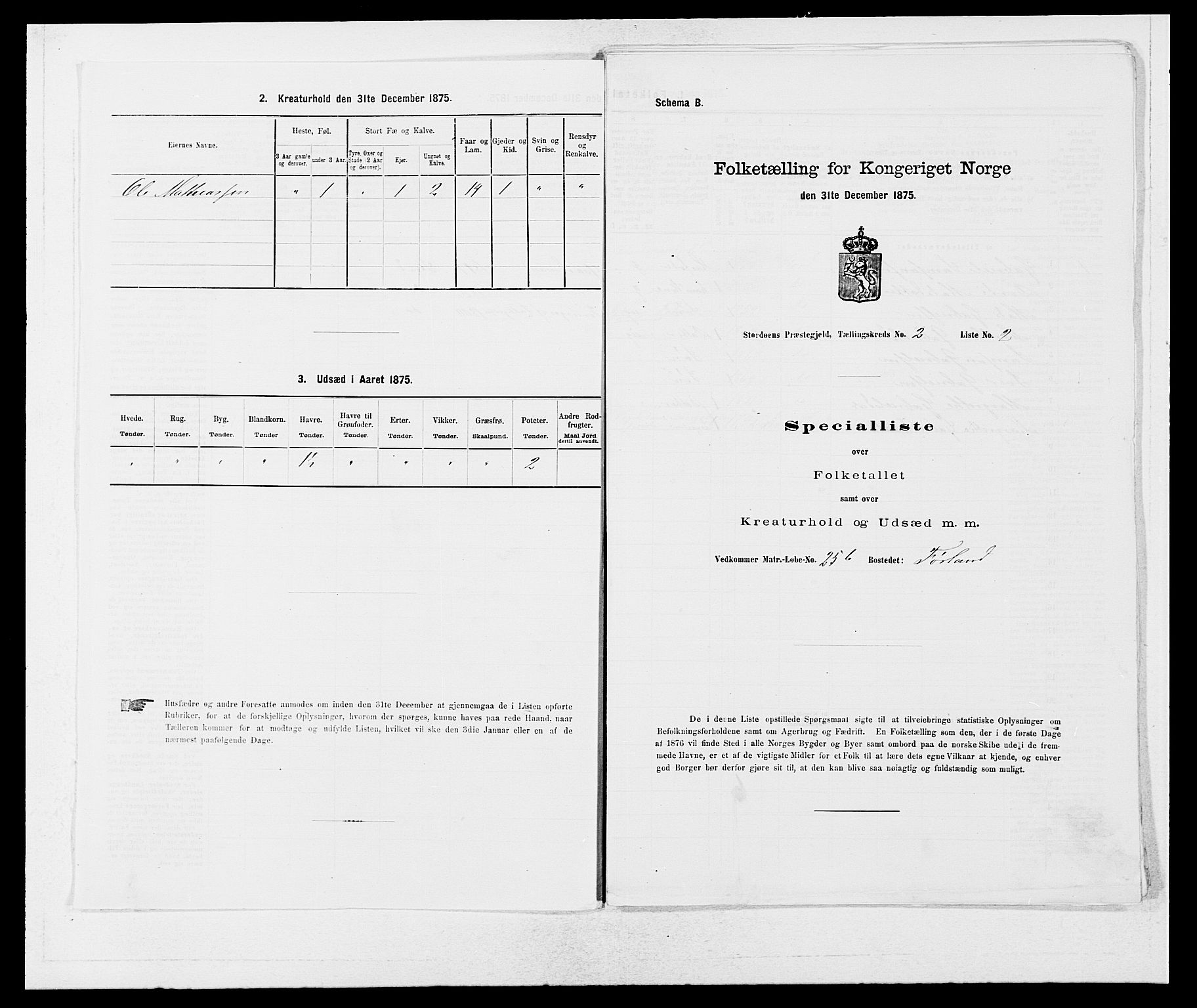 SAB, 1875 census for 1221P Stord, 1875, p. 99