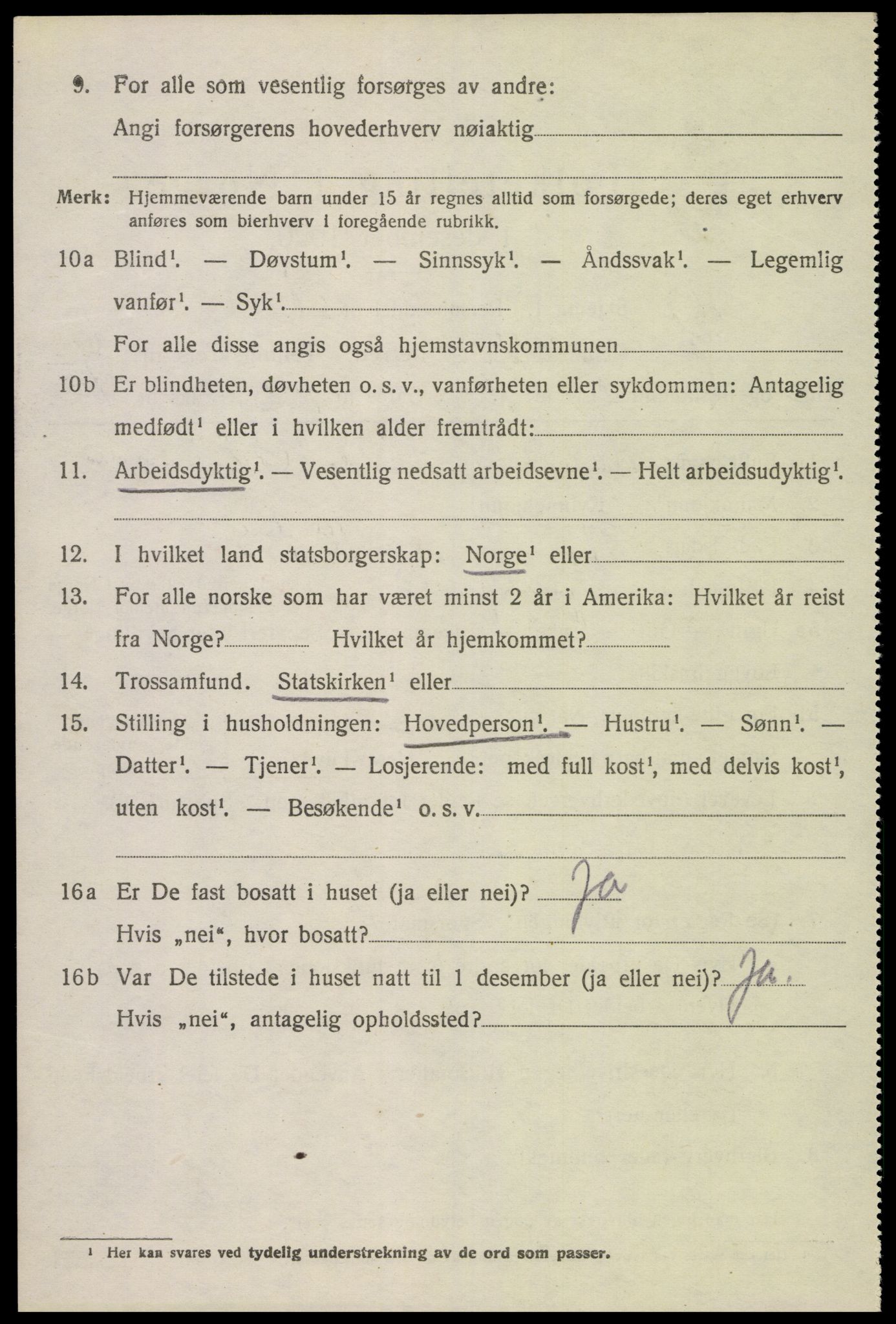SAK, 1920 census for Spangereid, 1920, p. 2258