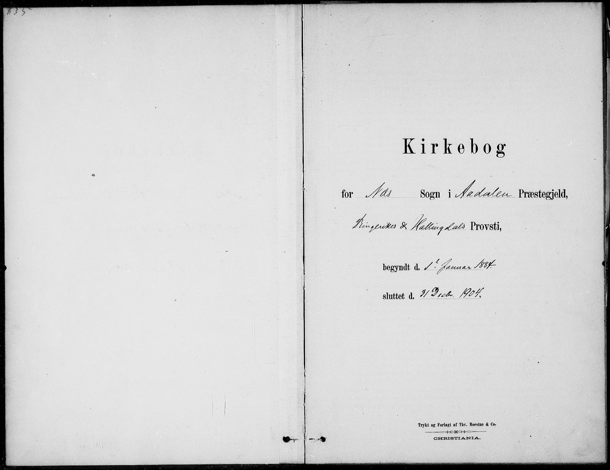 Ådal kirkebøker, AV/SAKO-A-248/F/Fa/L0004: Parish register (official) no. I 4, 1884-1904