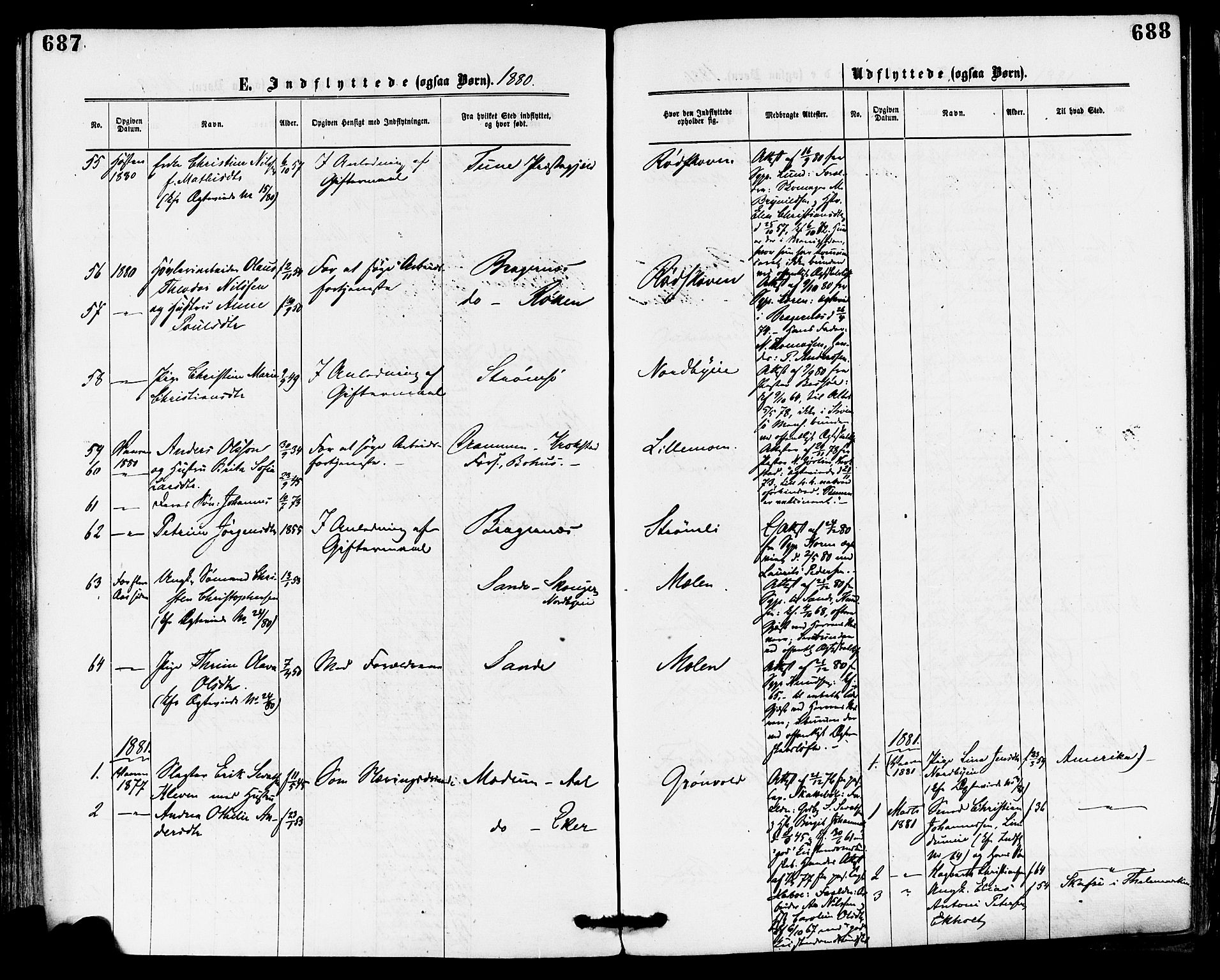 Skoger kirkebøker, AV/SAKO-A-59/F/Fa/L0005: Parish register (official) no. I 5, 1873-1884, p. 687-688