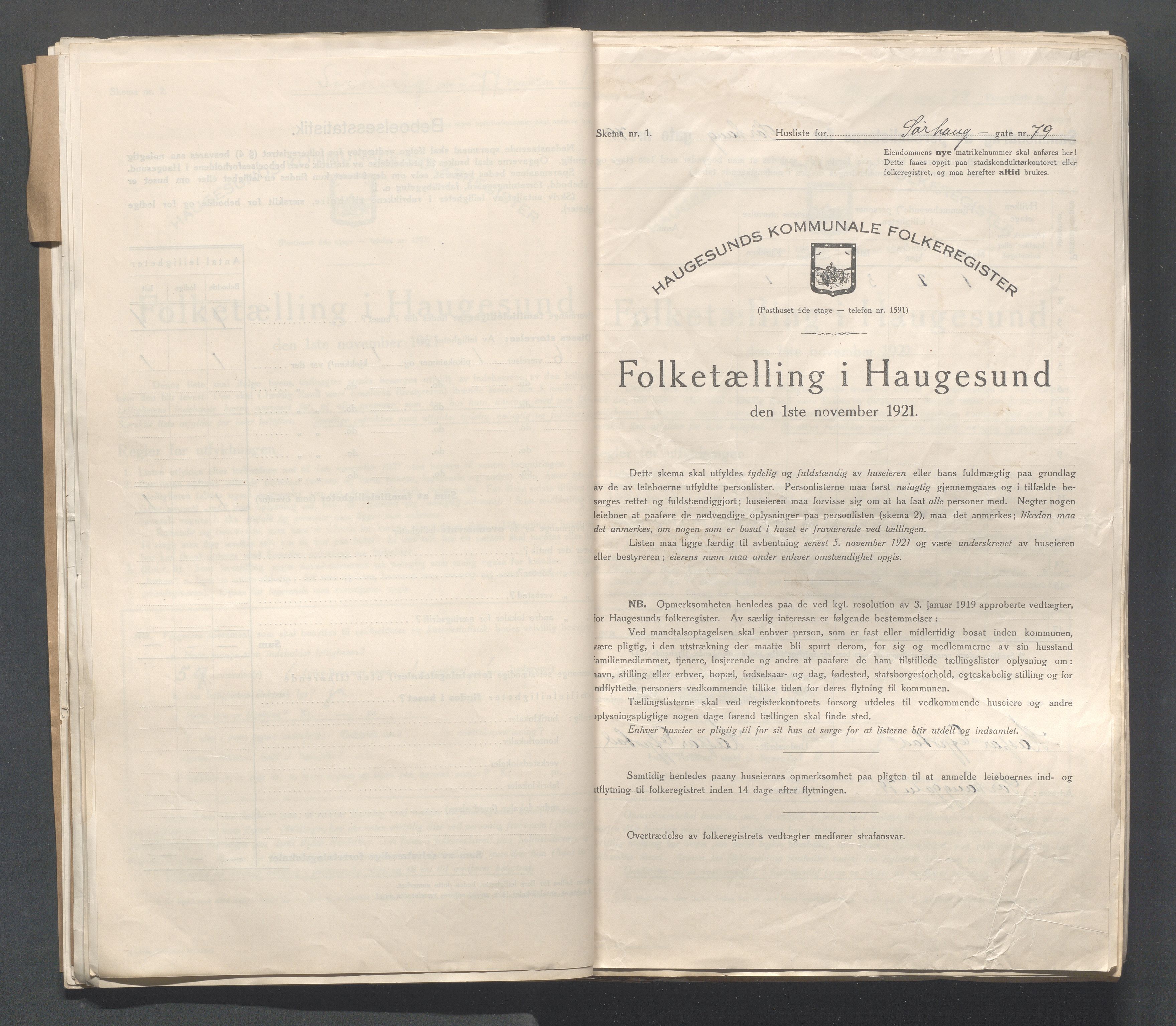 IKAR, Local census 1.11.1921 for Haugesund, 1921, p. 5000