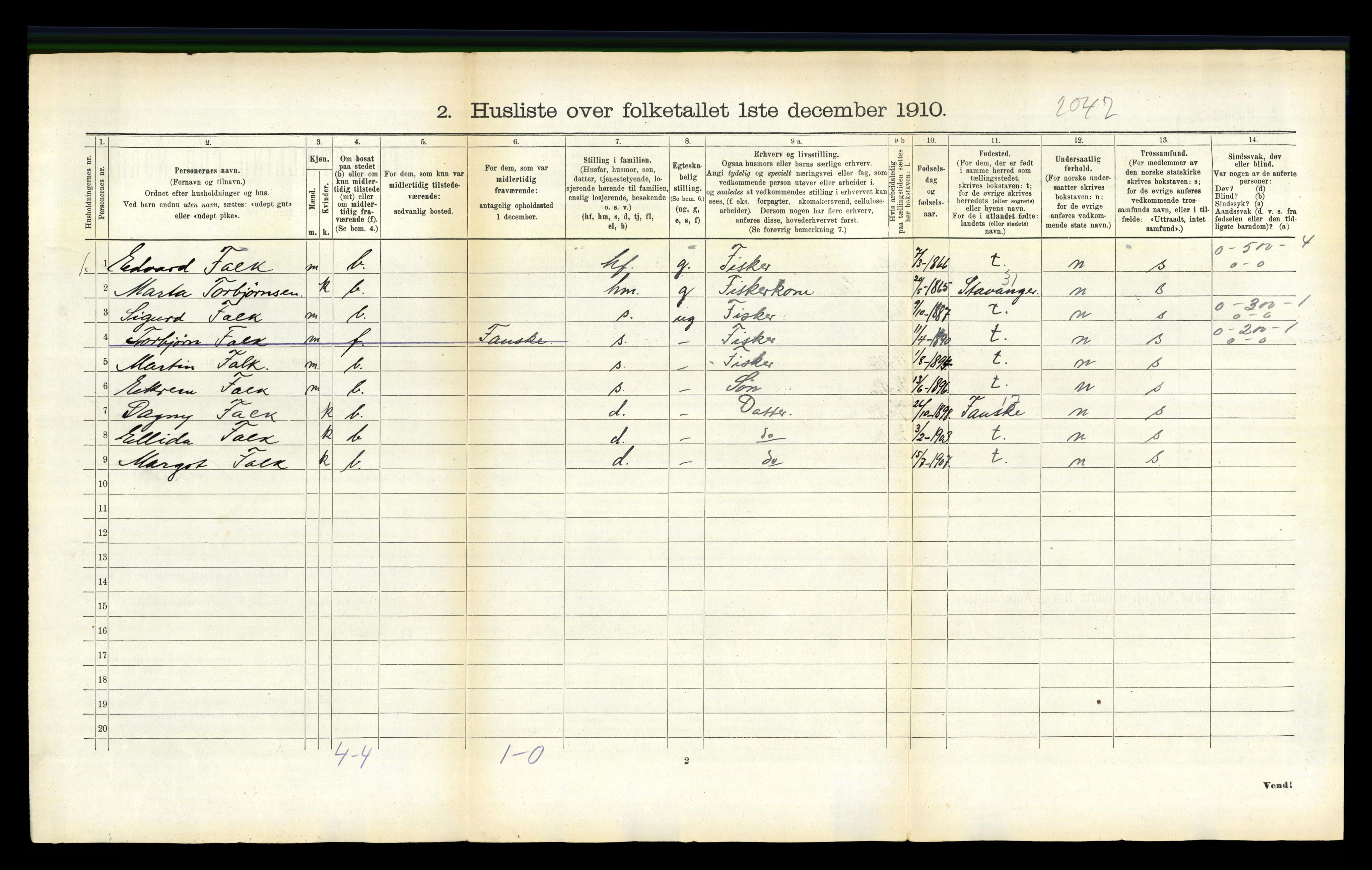 RA, 1910 census for Buksnes, 1910, p. 151