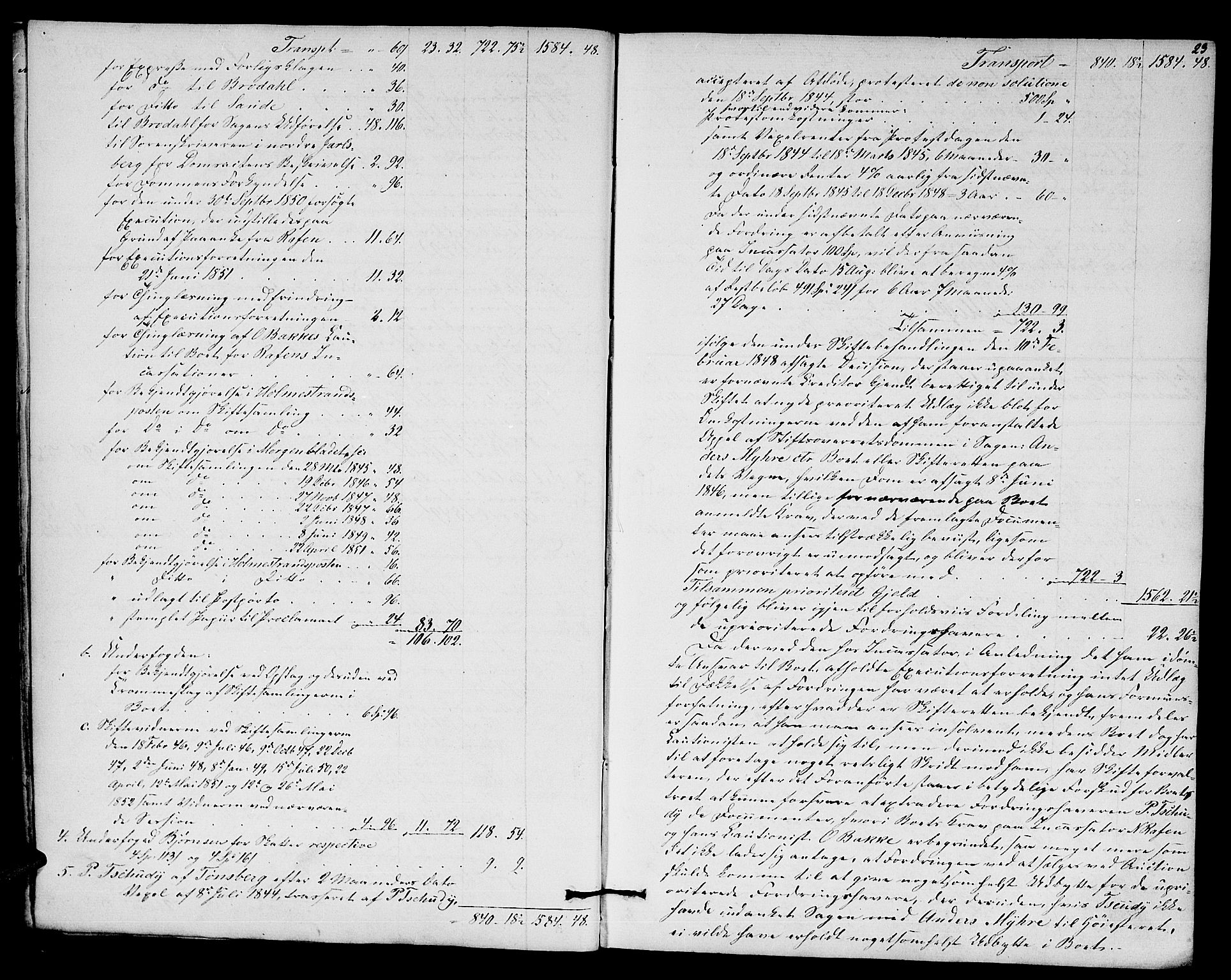Holmestrand byfogd, AV/SAKO-A-223/H/Hd/L0002: Skifteutlodningsprotokoll, 1855-1887, p. 22-23