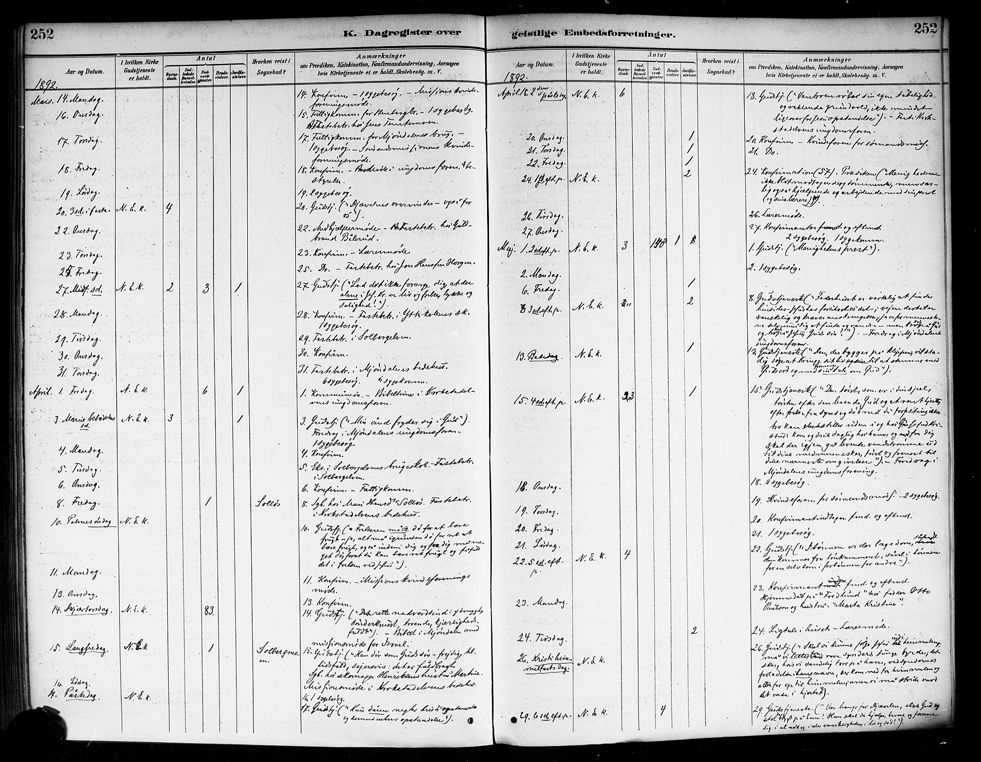 Nedre Eiker kirkebøker, AV/SAKO-A-612/F/Fa/L0003: Parish register (official) no. 3, 1885-1892, p. 252