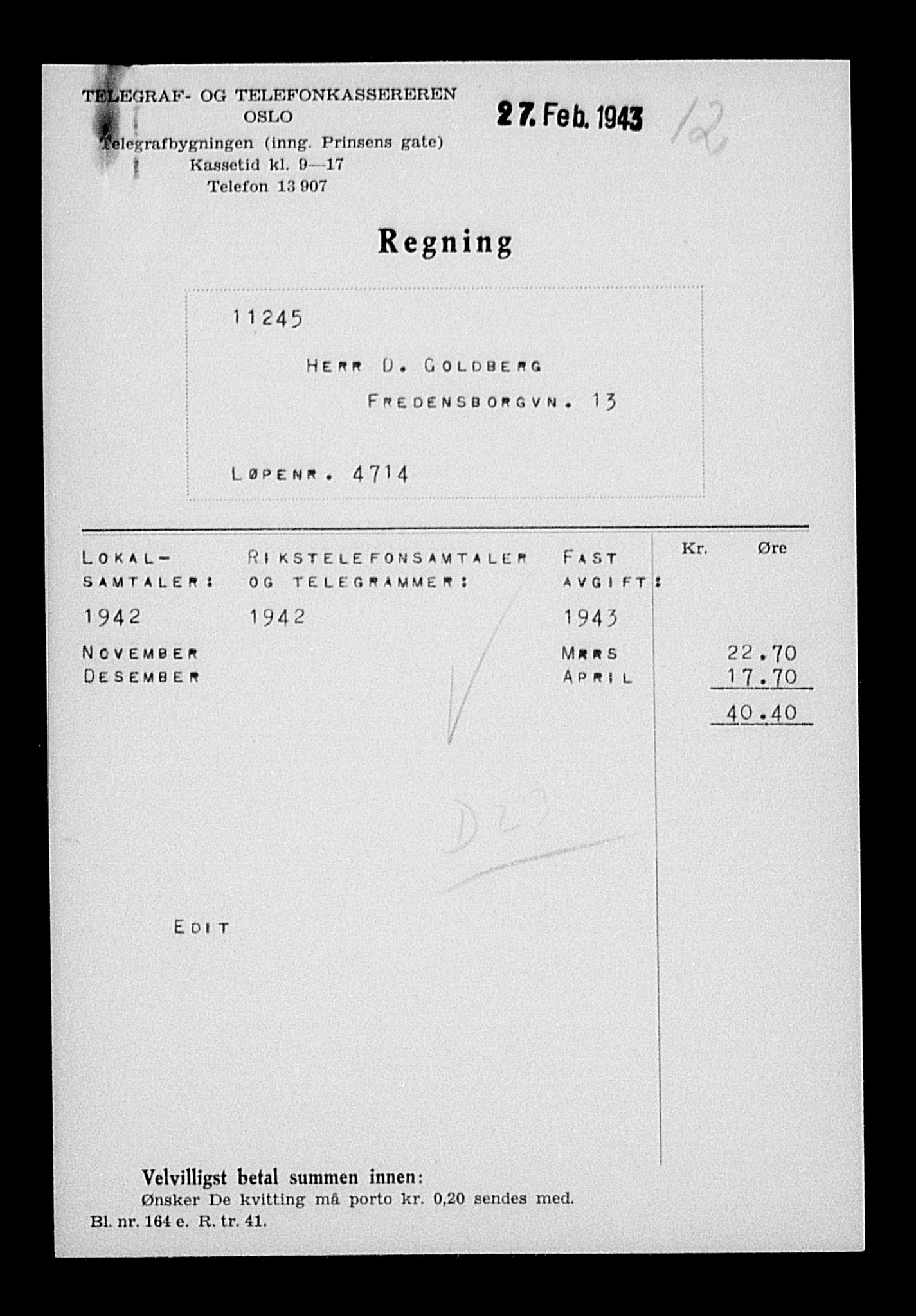 Justisdepartementet, Tilbakeføringskontoret for inndratte formuer, RA/S-1564/H/Hc/Hcc/L0939: --, 1945-1947, p. 62