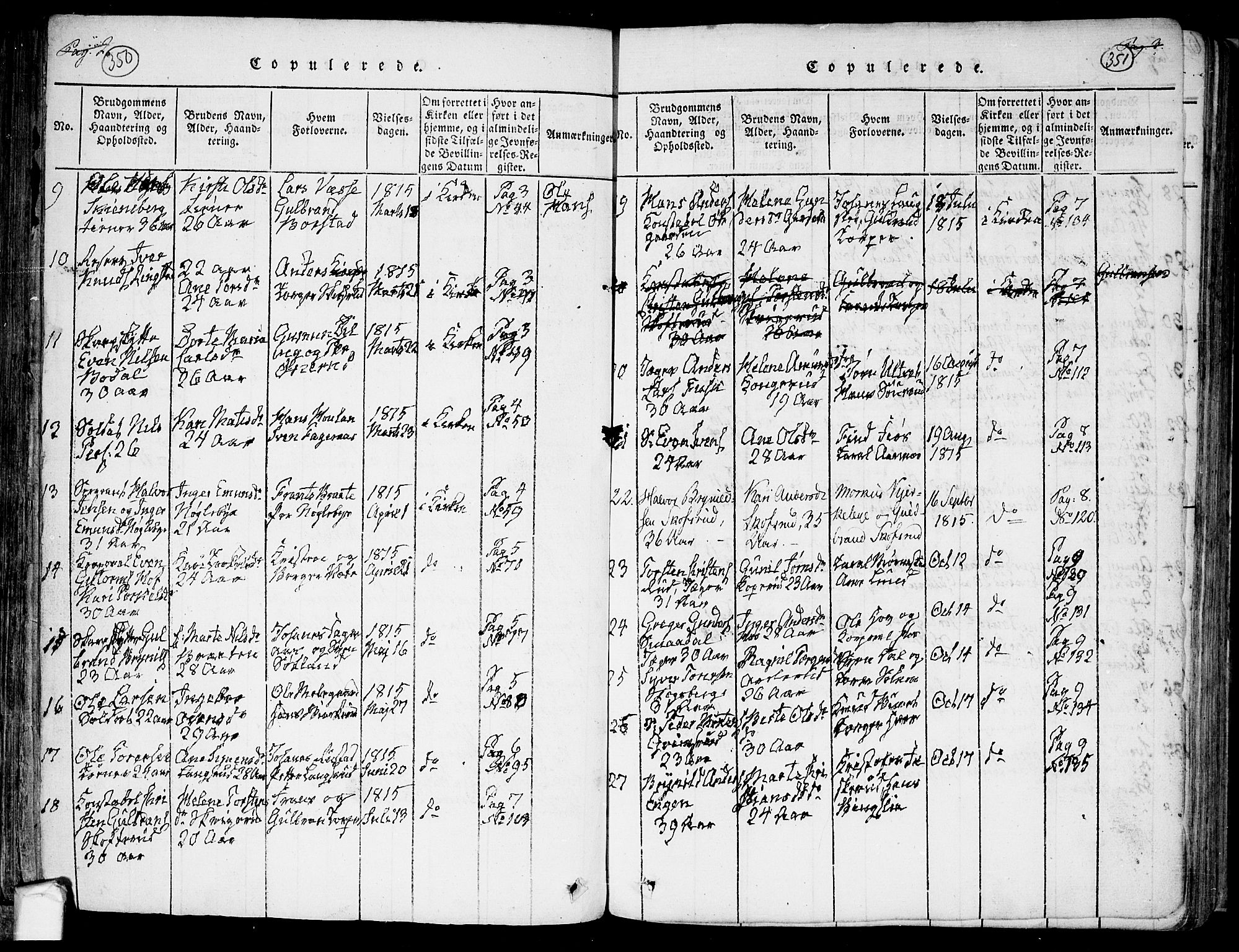 Trøgstad prestekontor Kirkebøker, SAO/A-10925/F/Fa/L0006: Parish register (official) no. I 6, 1815-1844, p. 350-351